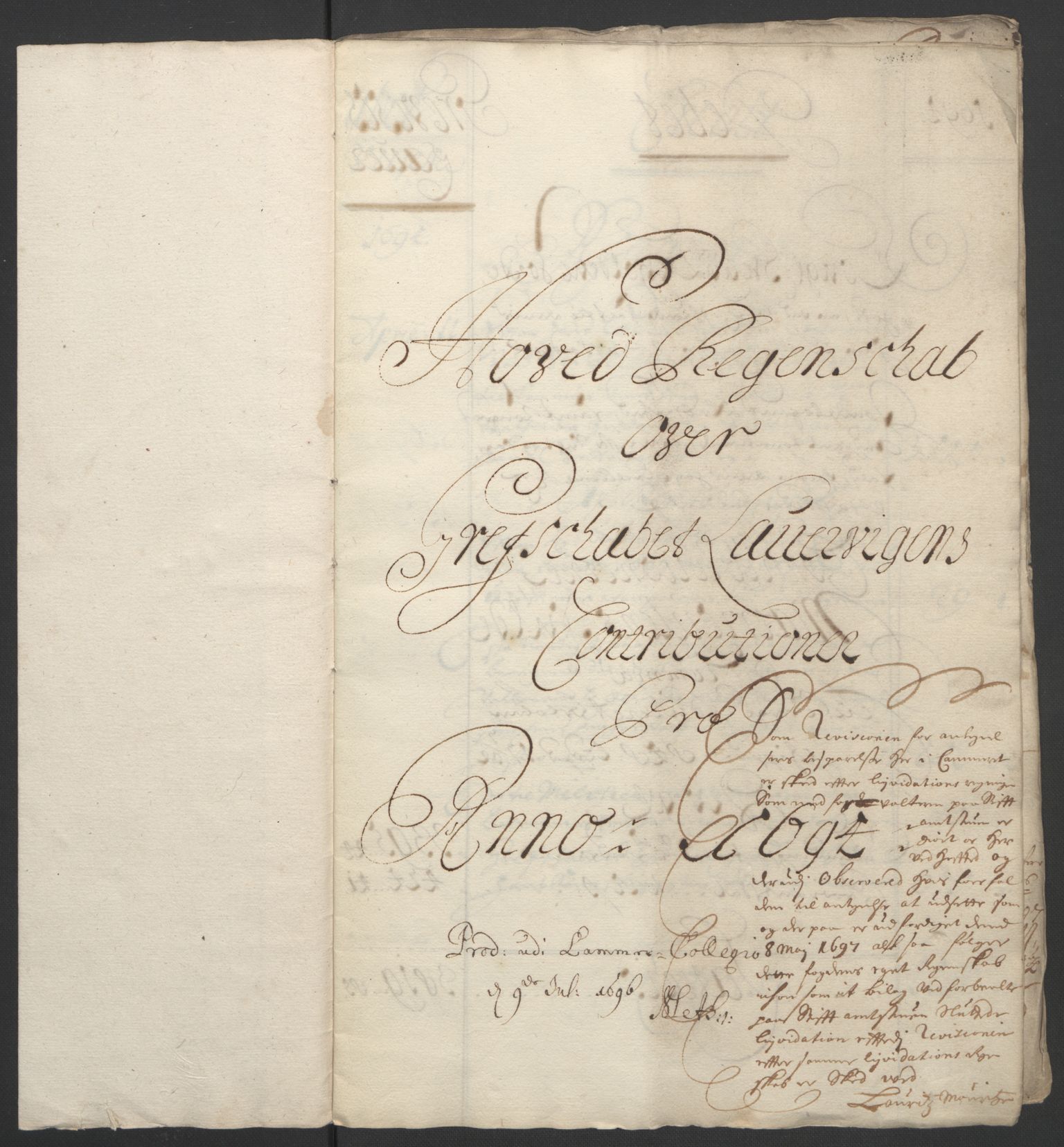 Rentekammeret inntil 1814, Reviderte regnskaper, Fogderegnskap, RA/EA-4092/R33/L1974: Fogderegnskap Larvik grevskap, 1693-1695, p. 75