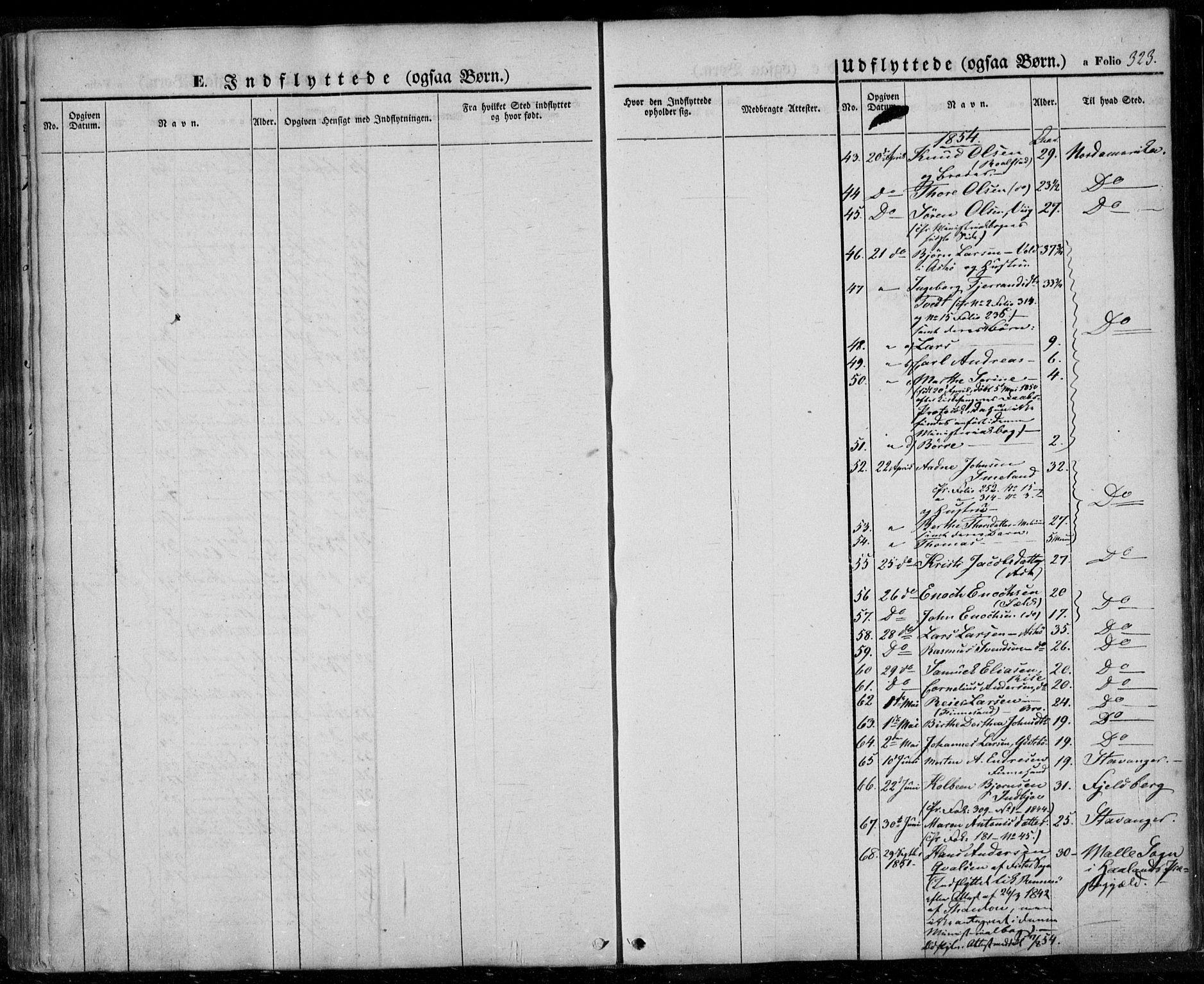 Rennesøy sokneprestkontor, AV/SAST-A -101827/H/Ha/Haa/L0005: Parish register (official) no. A 5, 1838-1859, p. 323