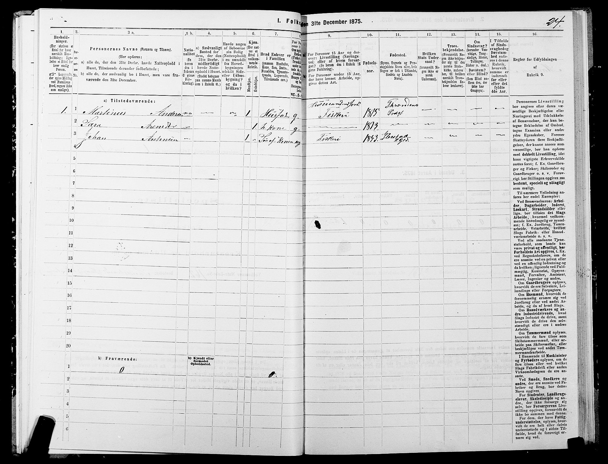 SATØ, 1875 census for 1914P Trondenes, 1875, p. 1024