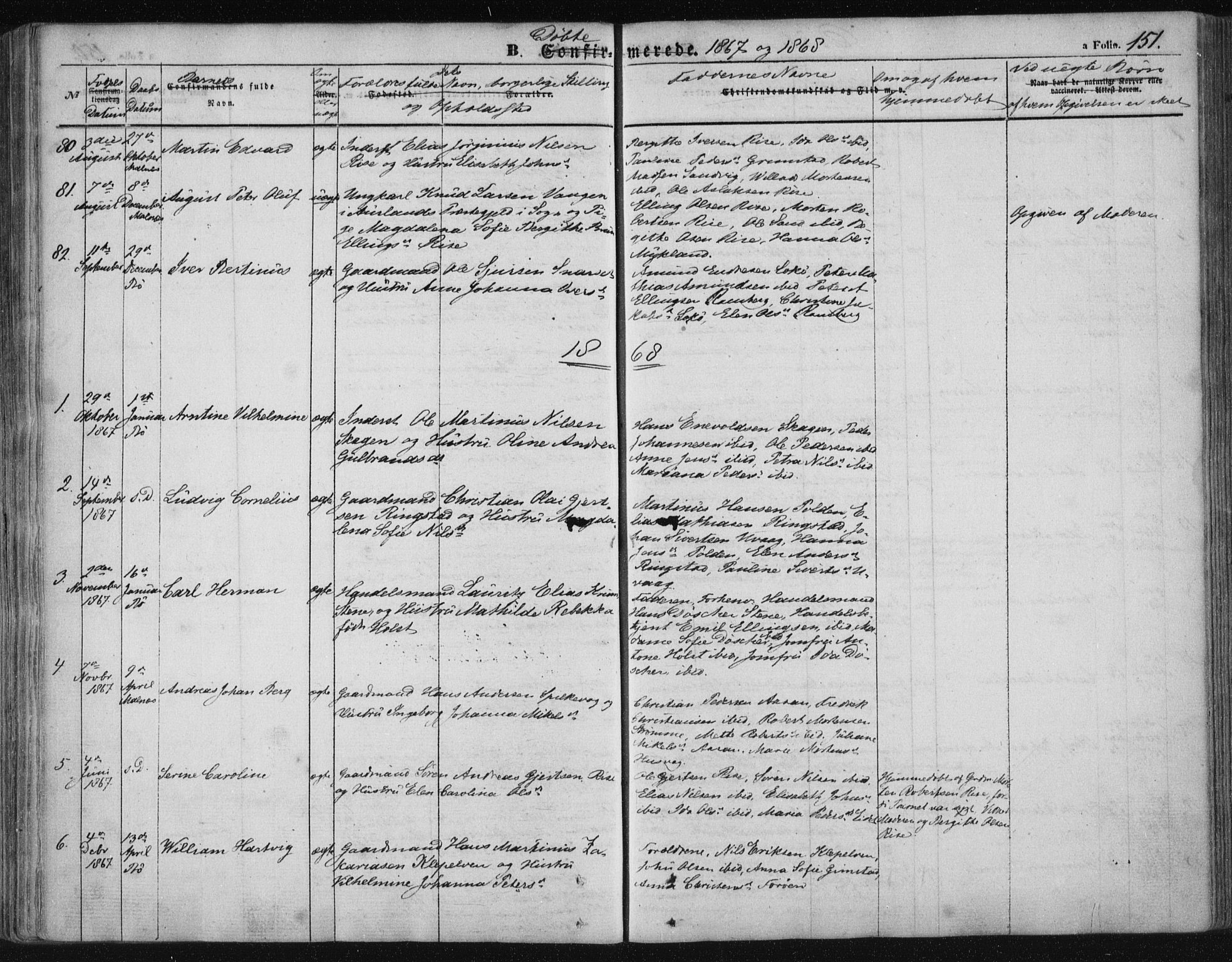 Ministerialprotokoller, klokkerbøker og fødselsregistre - Nordland, AV/SAT-A-1459/891/L1300: Parish register (official) no. 891A05, 1856-1870, p. 151