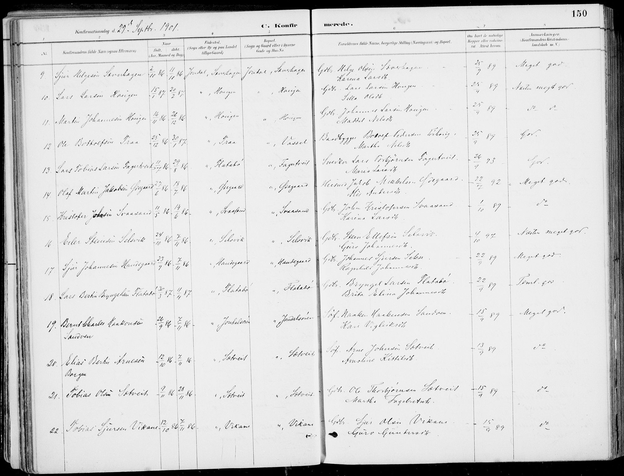 Strandebarm sokneprestembete, AV/SAB-A-78401/H/Haa: Parish register (official) no. E  1, 1886-1908, p. 150