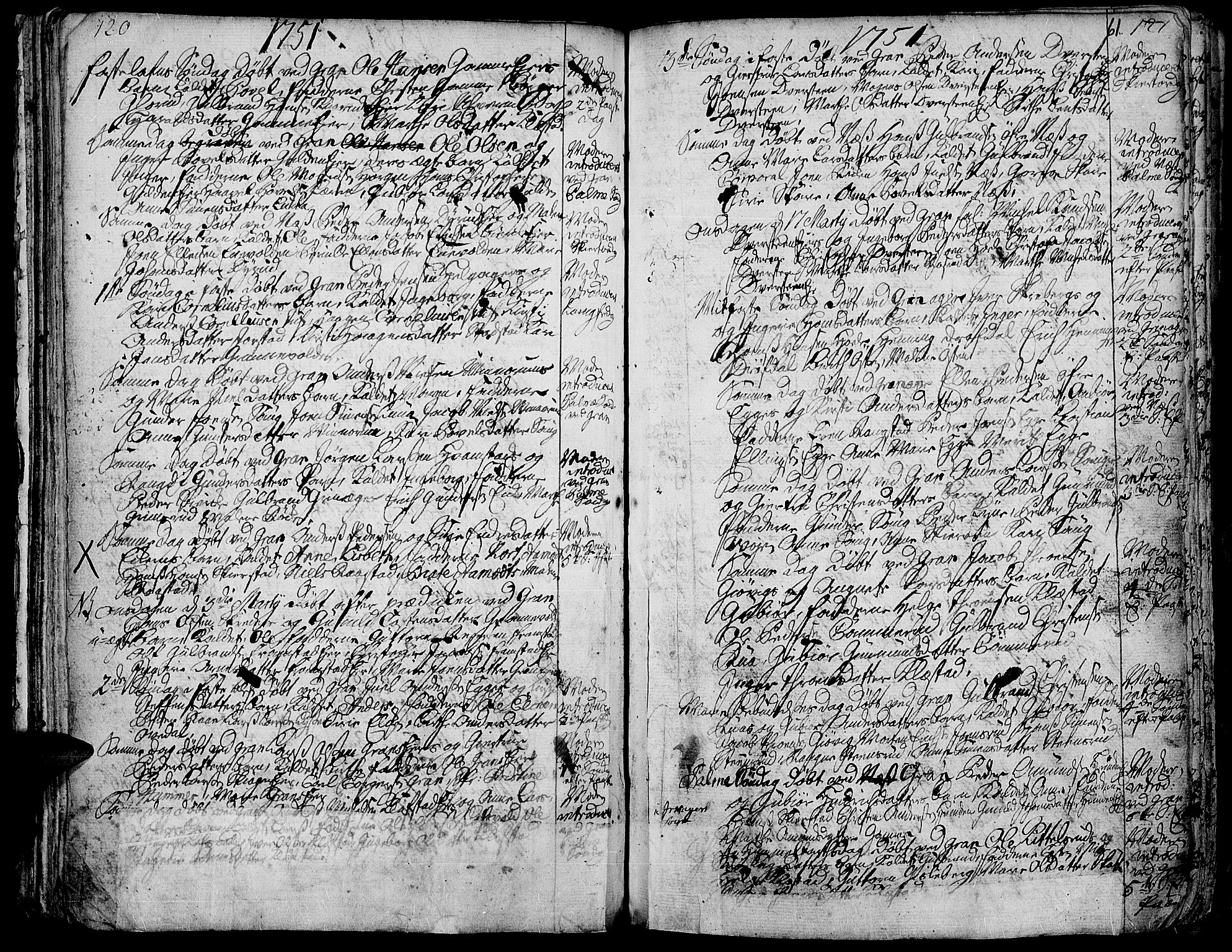 Gran prestekontor, AV/SAH-PREST-112/H/Ha/Haa/L0003: Parish register (official) no. 3, 1745-1758, p. 61