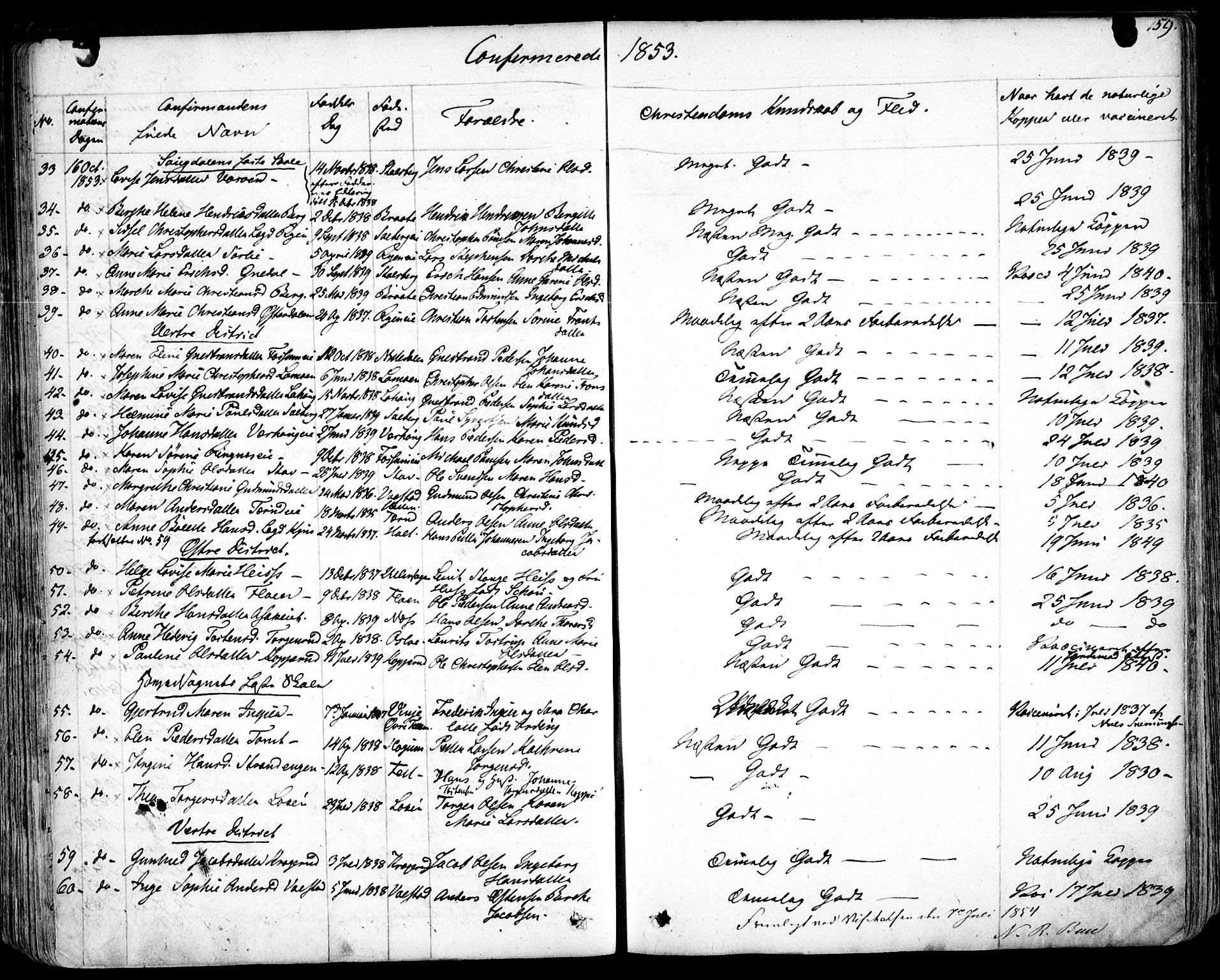 Skedsmo prestekontor Kirkebøker, AV/SAO-A-10033a/F/Fa/L0009: Parish register (official) no. I 9, 1830-1853, p. 159