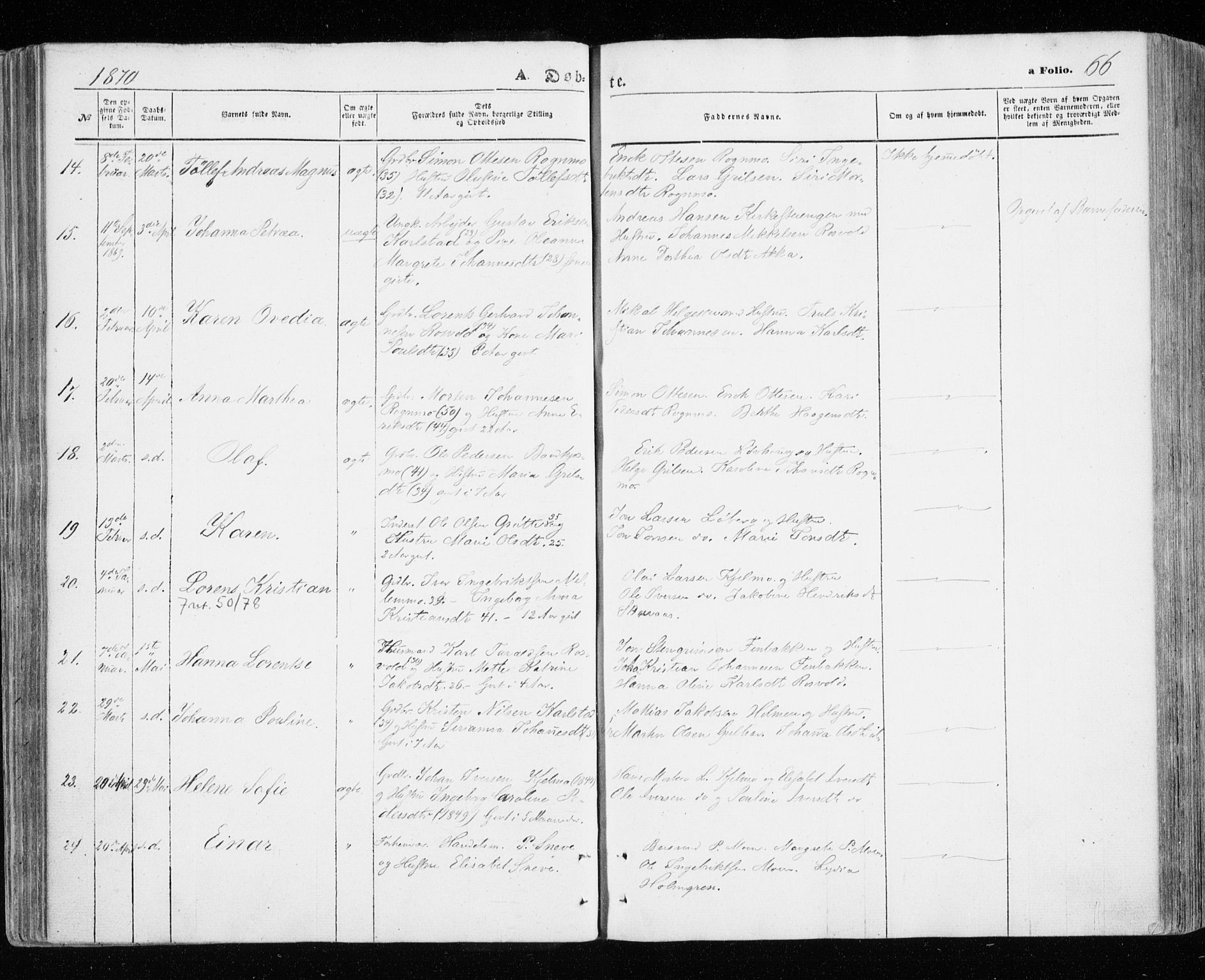 Målselv sokneprestembete, AV/SATØ-S-1311/G/Ga/Gaa/L0004kirke: Parish register (official) no. 4, 1863-1872, p. 66