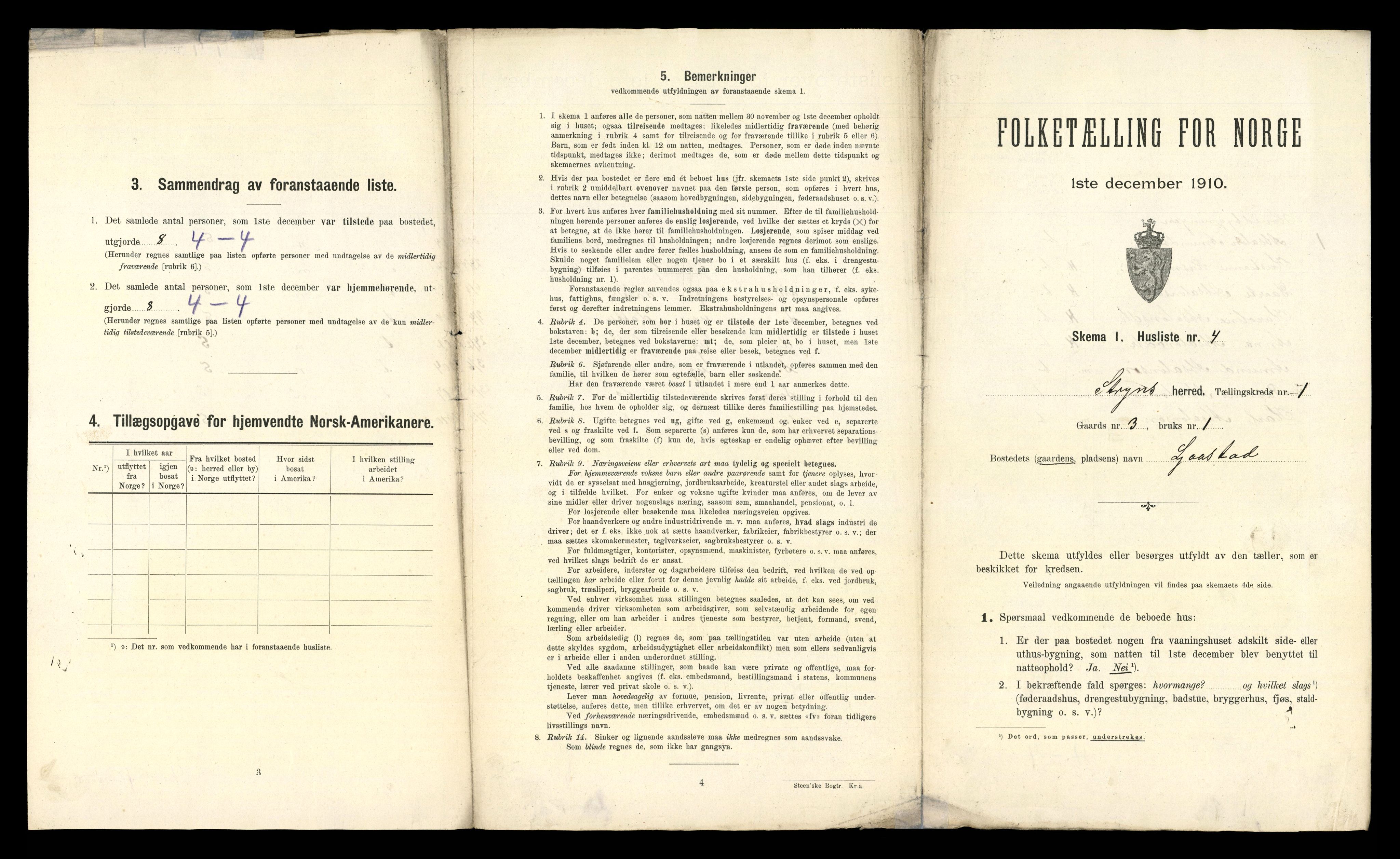 RA, 1910 census for Stryn, 1910, p. 53