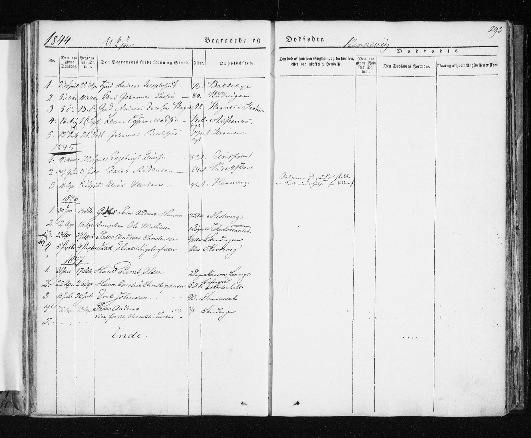 Tromsø sokneprestkontor/stiftsprosti/domprosti, SATØ/S-1343/G/Ga/L0009kirke: Parish register (official) no. 9, 1837-1847, p. 293