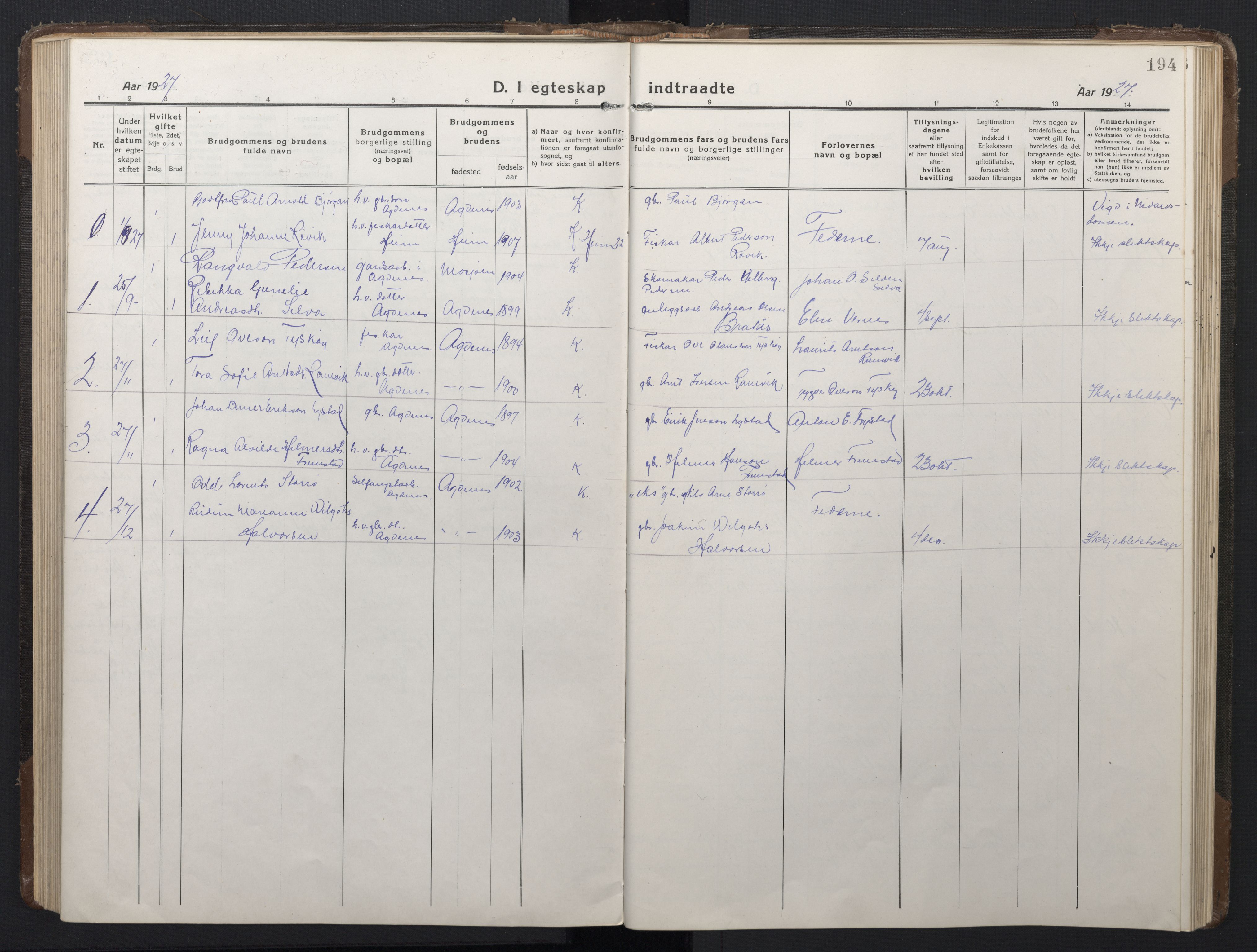 Ministerialprotokoller, klokkerbøker og fødselsregistre - Sør-Trøndelag, AV/SAT-A-1456/662/L0758: Parish register (copy) no. 662C03, 1918-1948, p. 194