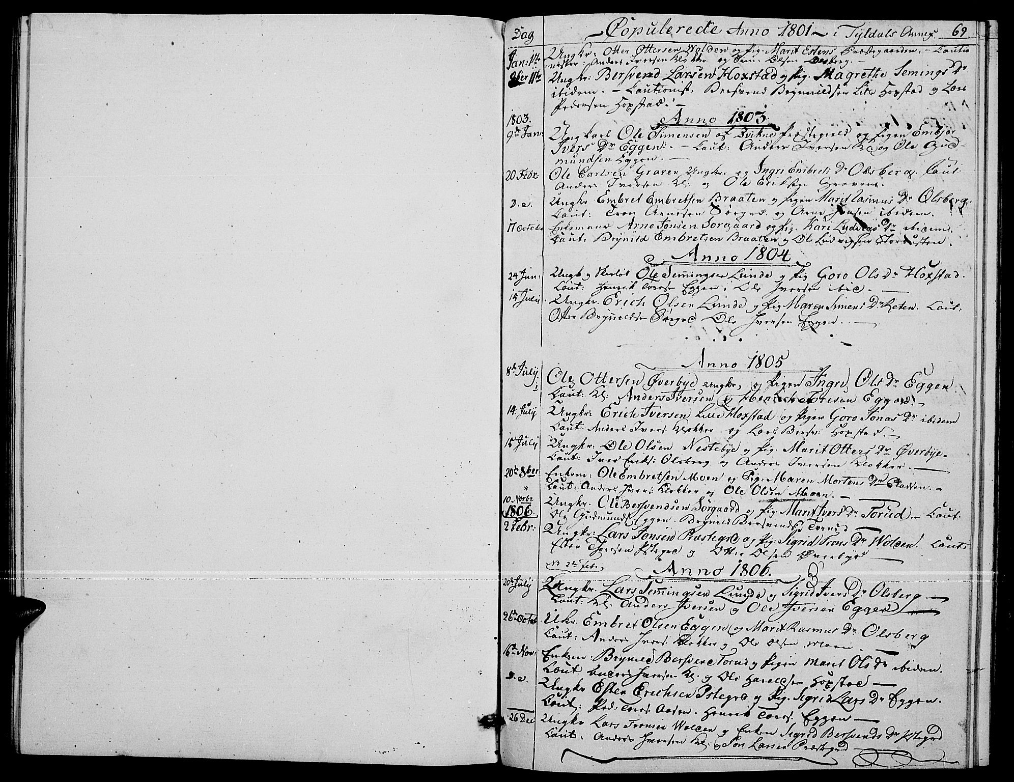 Tynset prestekontor, SAH/PREST-058/H/Ha/Haa/L0017: Parish register (official) no. 17, 1801-1814, p. 69
