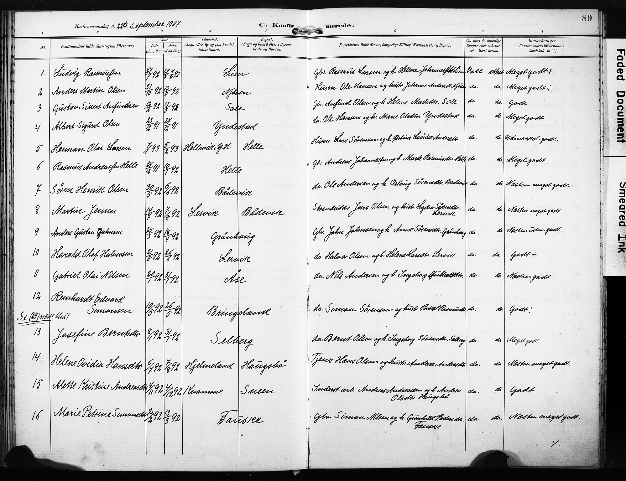 Gaular sokneprestembete, SAB/A-80001/H/Haa: Parish register (official) no. C 2, 1898-1910, p. 89