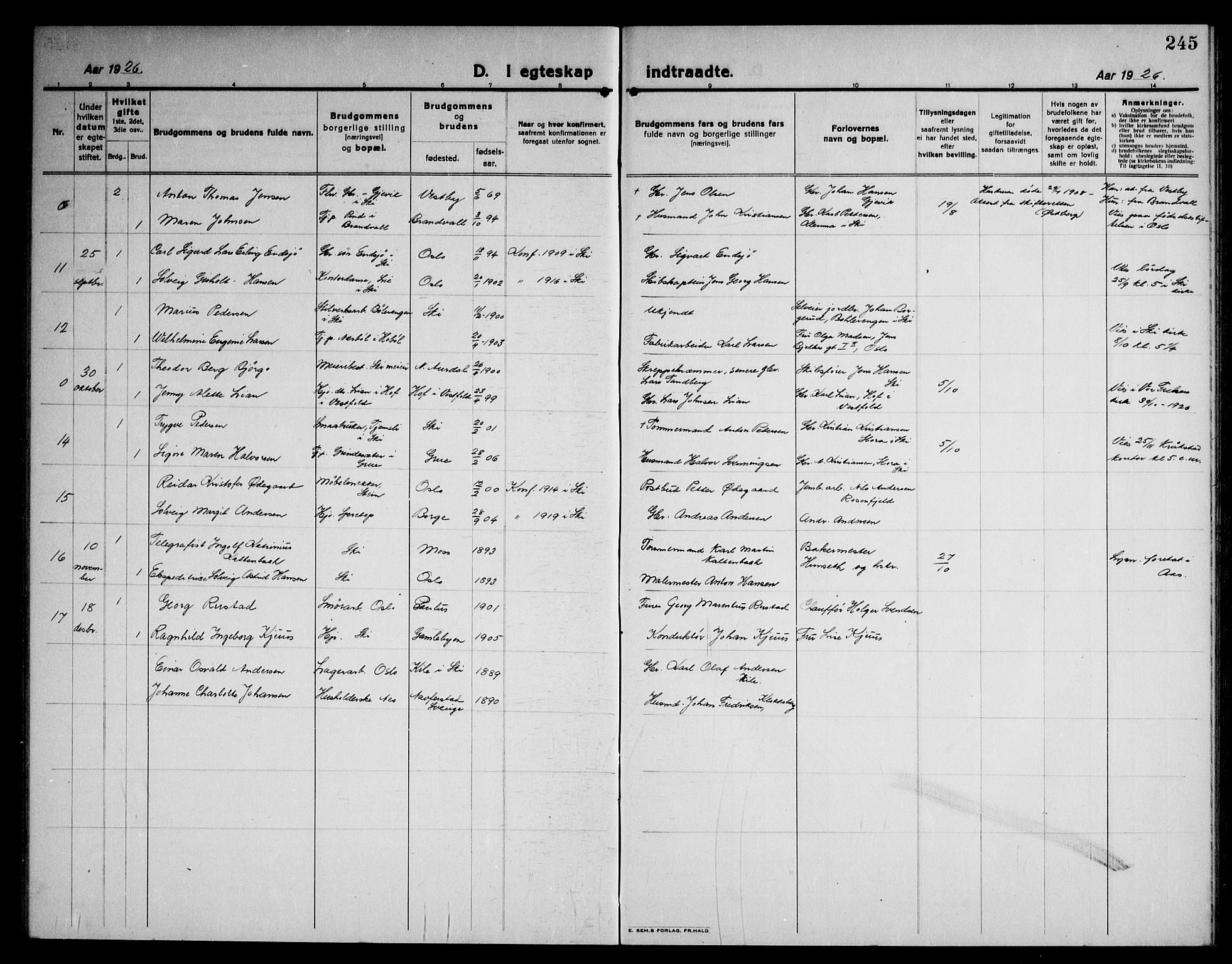 Kråkstad prestekontor Kirkebøker, AV/SAO-A-10125a/G/Gb/L0002: Parish register (copy) no. II 2, 1921-1941, p. 245