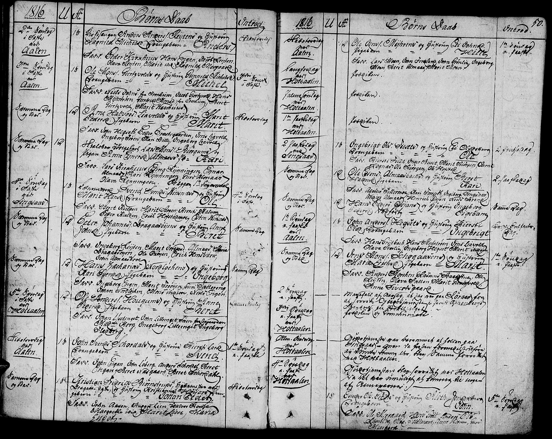 Ministerialprotokoller, klokkerbøker og fødselsregistre - Sør-Trøndelag, AV/SAT-A-1456/685/L0953: Parish register (official) no. 685A02, 1805-1816, p. 50