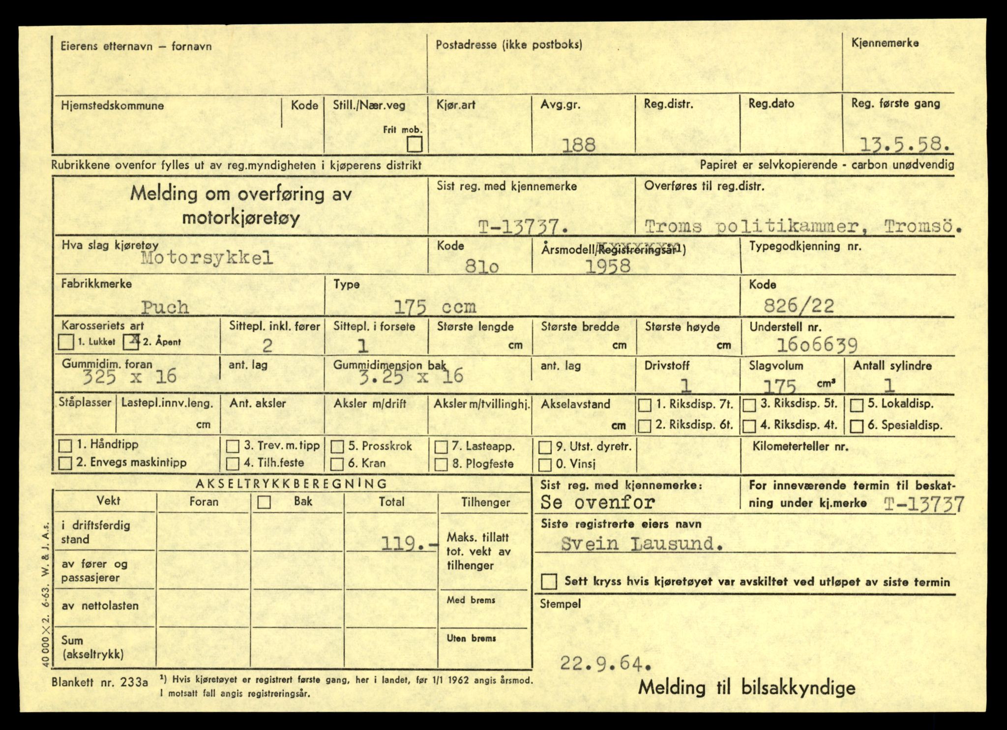 Møre og Romsdal vegkontor - Ålesund trafikkstasjon, AV/SAT-A-4099/F/Fe/L0041: Registreringskort for kjøretøy T 13710 - T 13905, 1927-1998, p. 485