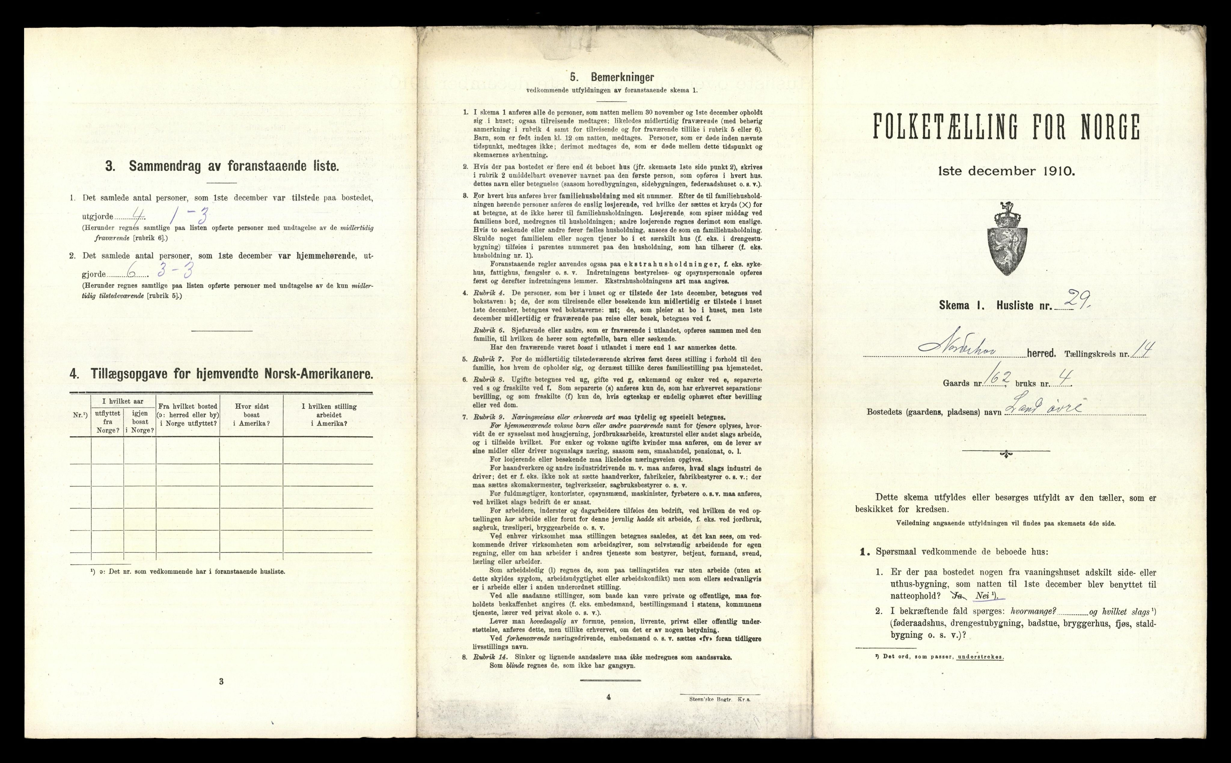 RA, 1910 census for Norderhov, 1910, p. 3120