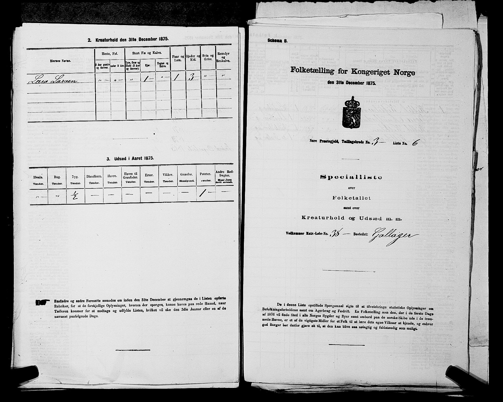 SAKO, 1875 census for 0633P Nore, 1875, p. 446