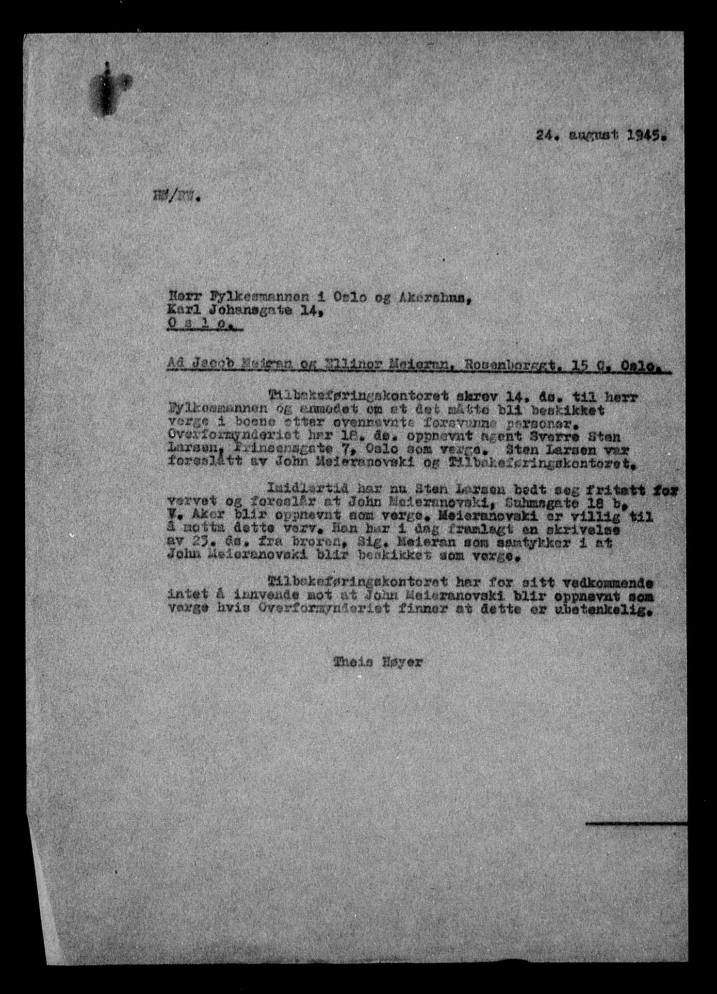 Justisdepartementet, Tilbakeføringskontoret for inndratte formuer, AV/RA-S-1564/H/Hc/Hcc/L0963: --, 1945-1947, p. 23