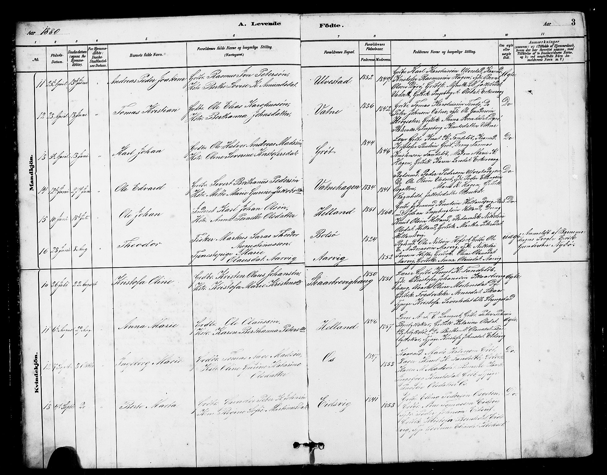 Ministerialprotokoller, klokkerbøker og fødselsregistre - Møre og Romsdal, AV/SAT-A-1454/525/L0376: Parish register (copy) no. 525C02, 1880-1902, p. 3