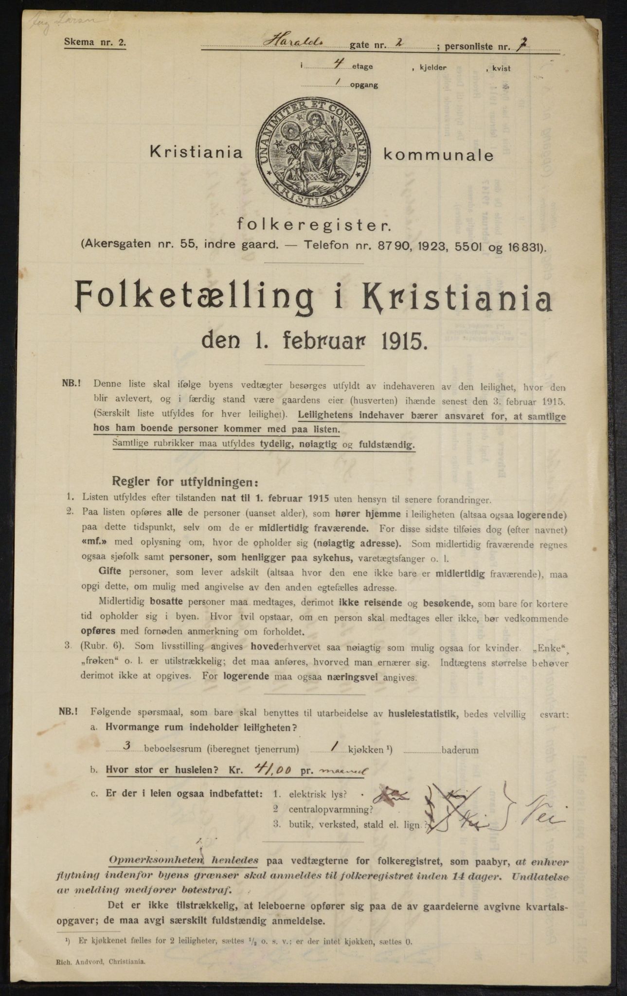 OBA, Municipal Census 1915 for Kristiania, 1915, p. 34657