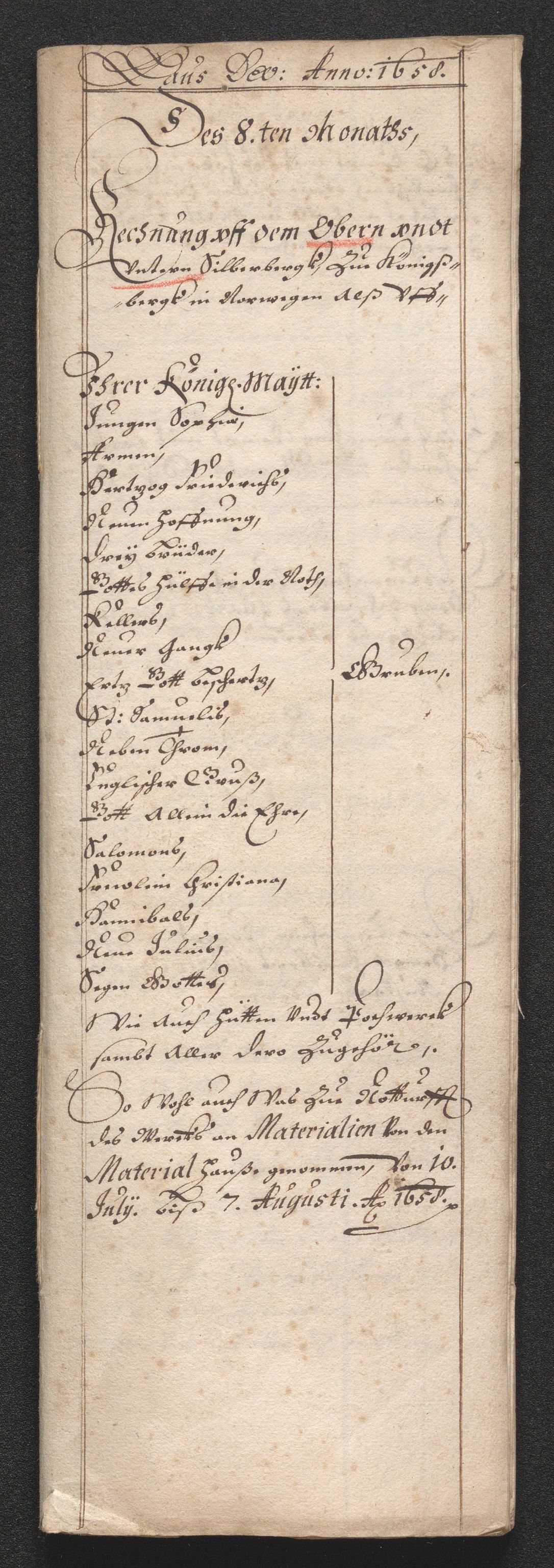 Kongsberg Sølvverk 1623-1816, SAKO/EA-3135/001/D/Dc/Dcd/L0033: Utgiftsregnskap for gruver m.m. , 1658, p. 389