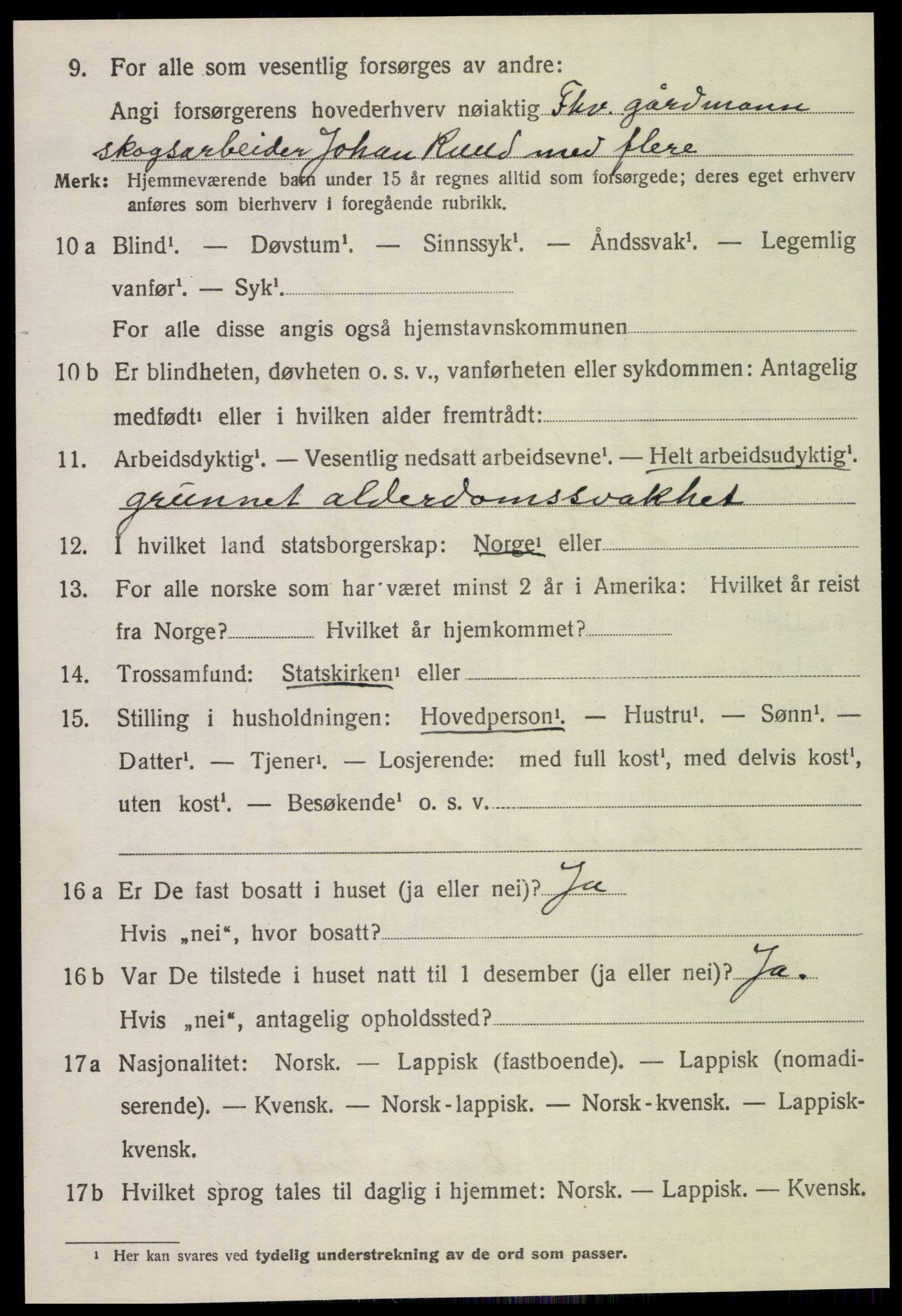 SAT, 1920 census for Beitstad, 1920, p. 2052