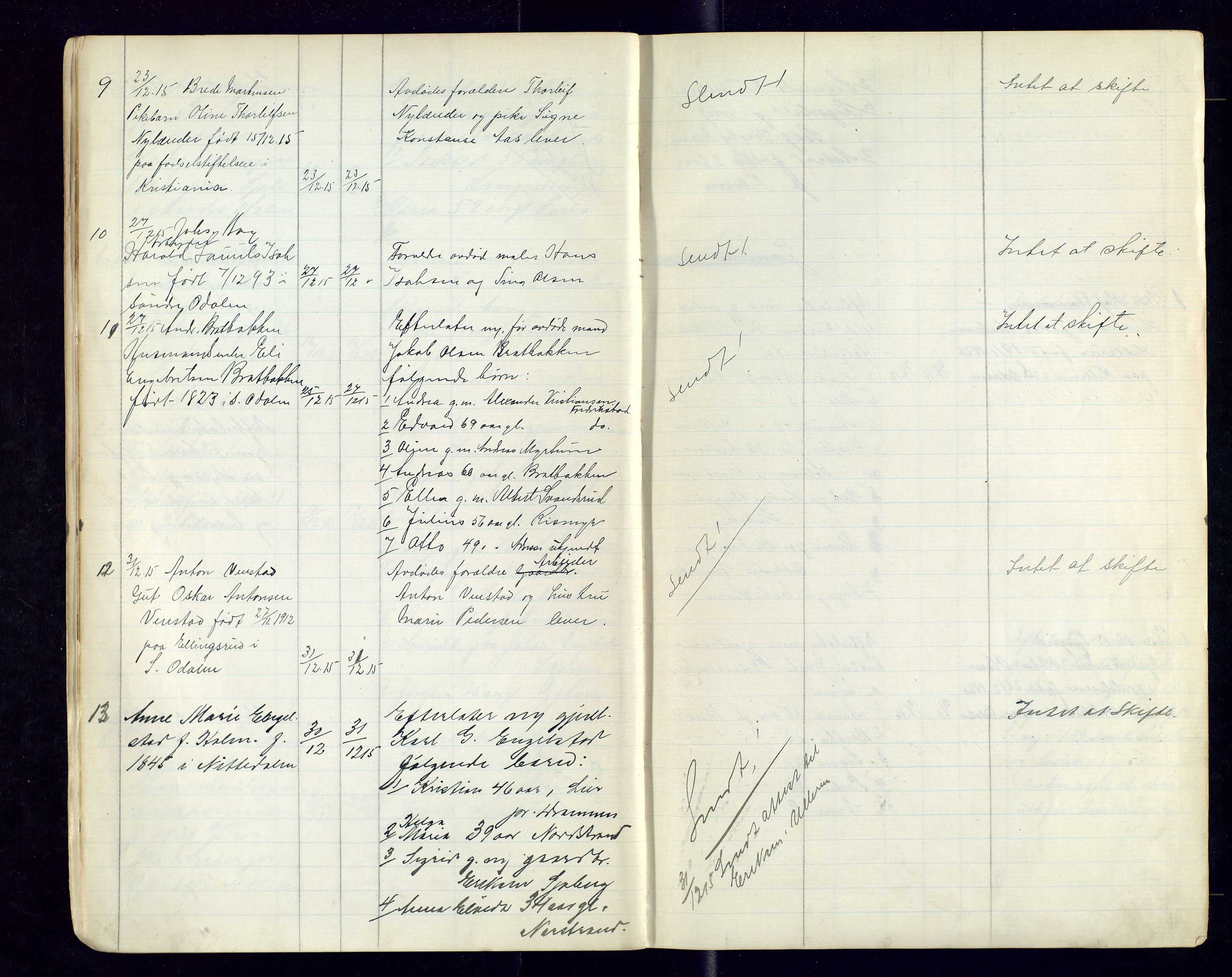 Sør-Odal lensmannskontor, SAH/LHS-022/H/Hb/L0002/0002: Protokoller over anmeldte dødsfall / Protokoll over anmeldte dødsfall, 1915-1921