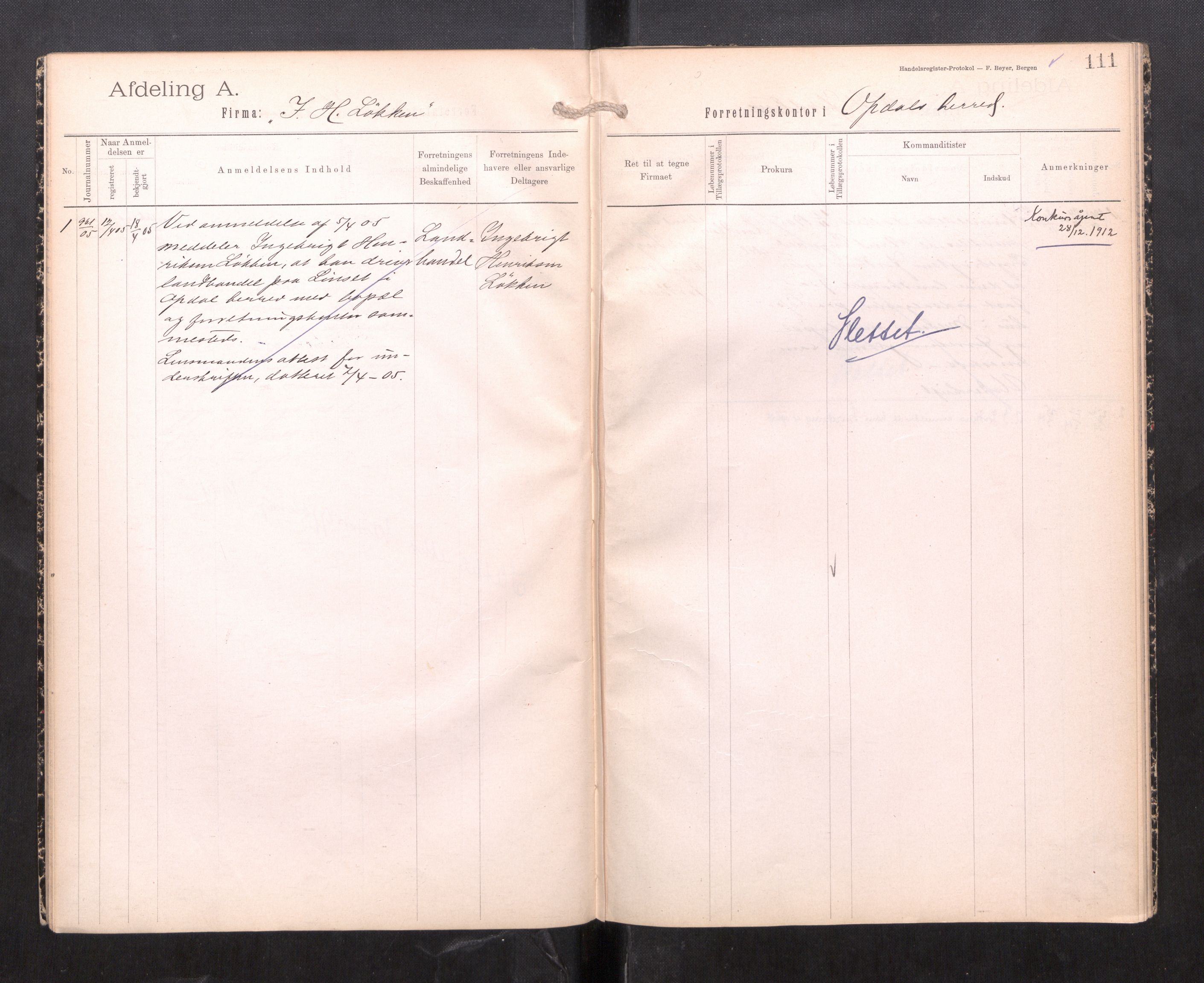 Orkdal sorenskriveri, AV/SAT-A-4169/2/J/Ja/Jaa/L0003: Firmaregister A, 1901-1913, p. 12