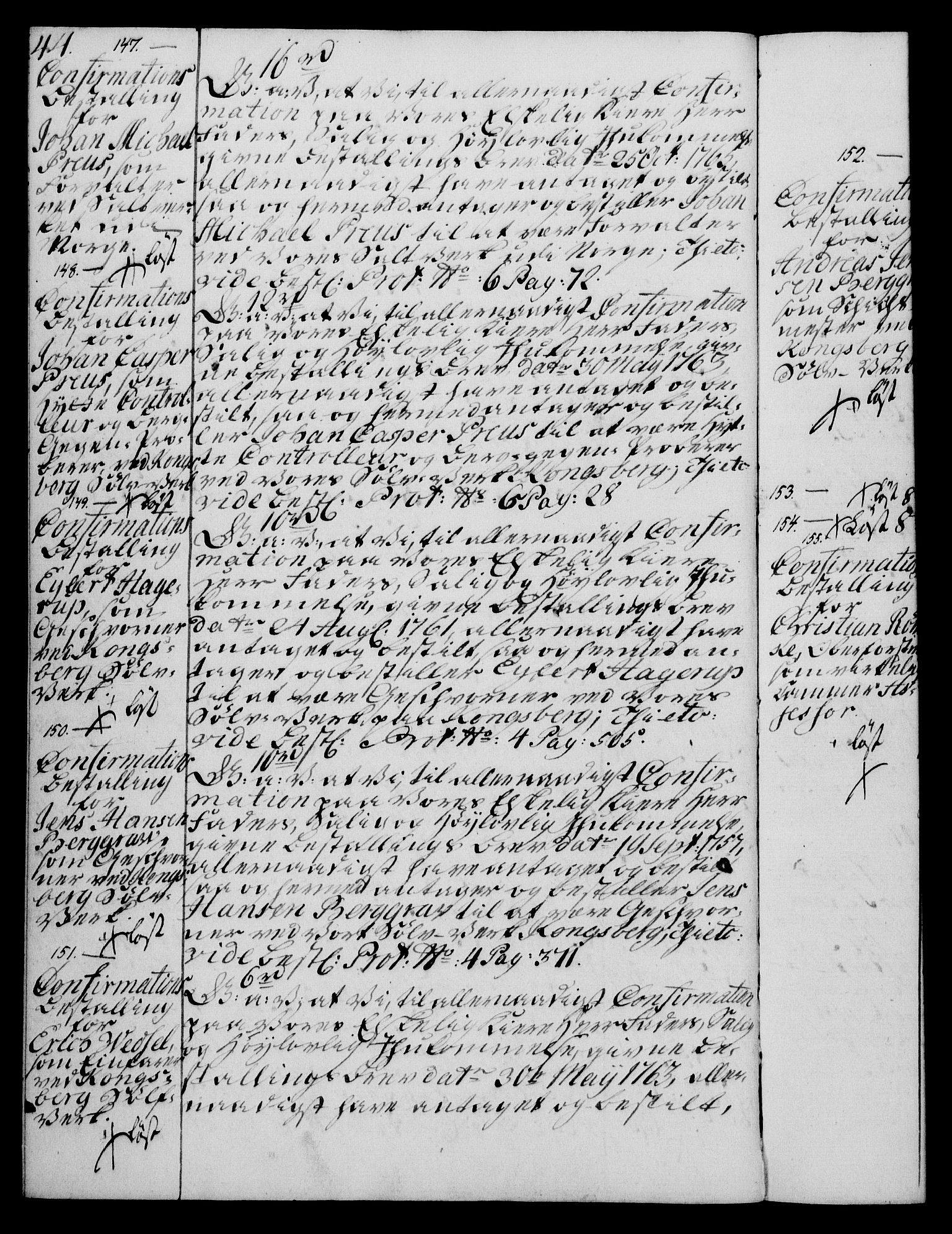 Rentekammeret, Kammerkanselliet, RA/EA-3111/G/Gg/Ggg/L0003: Norsk konfirmasjonsbestallingsprotokoll med register (merket RK 53.33), 1766-1772, p. 44