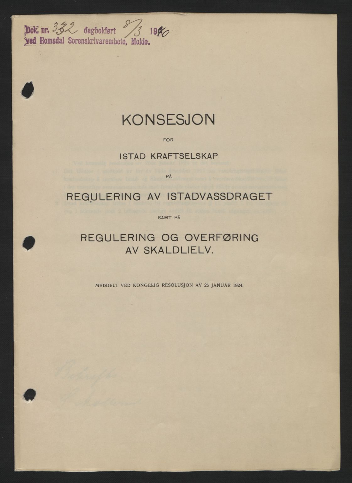 Romsdal sorenskriveri, AV/SAT-A-4149/1/2/2C: Mortgage book no. A8, 1939-1940, Diary no: : 332/1940