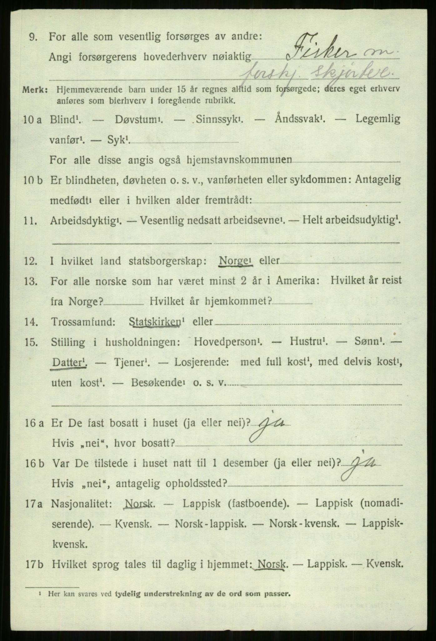 SATØ, 1920 census for Dyrøy, 1920, p. 2768