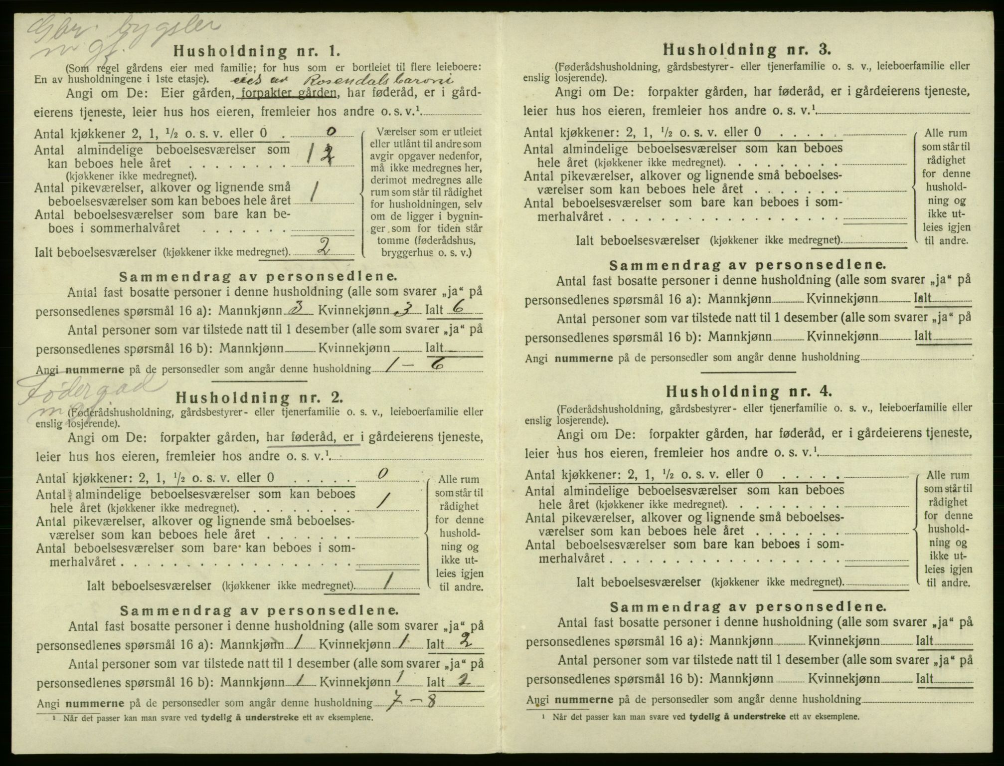 SAB, 1920 census for Kvam, 1920, p. 304