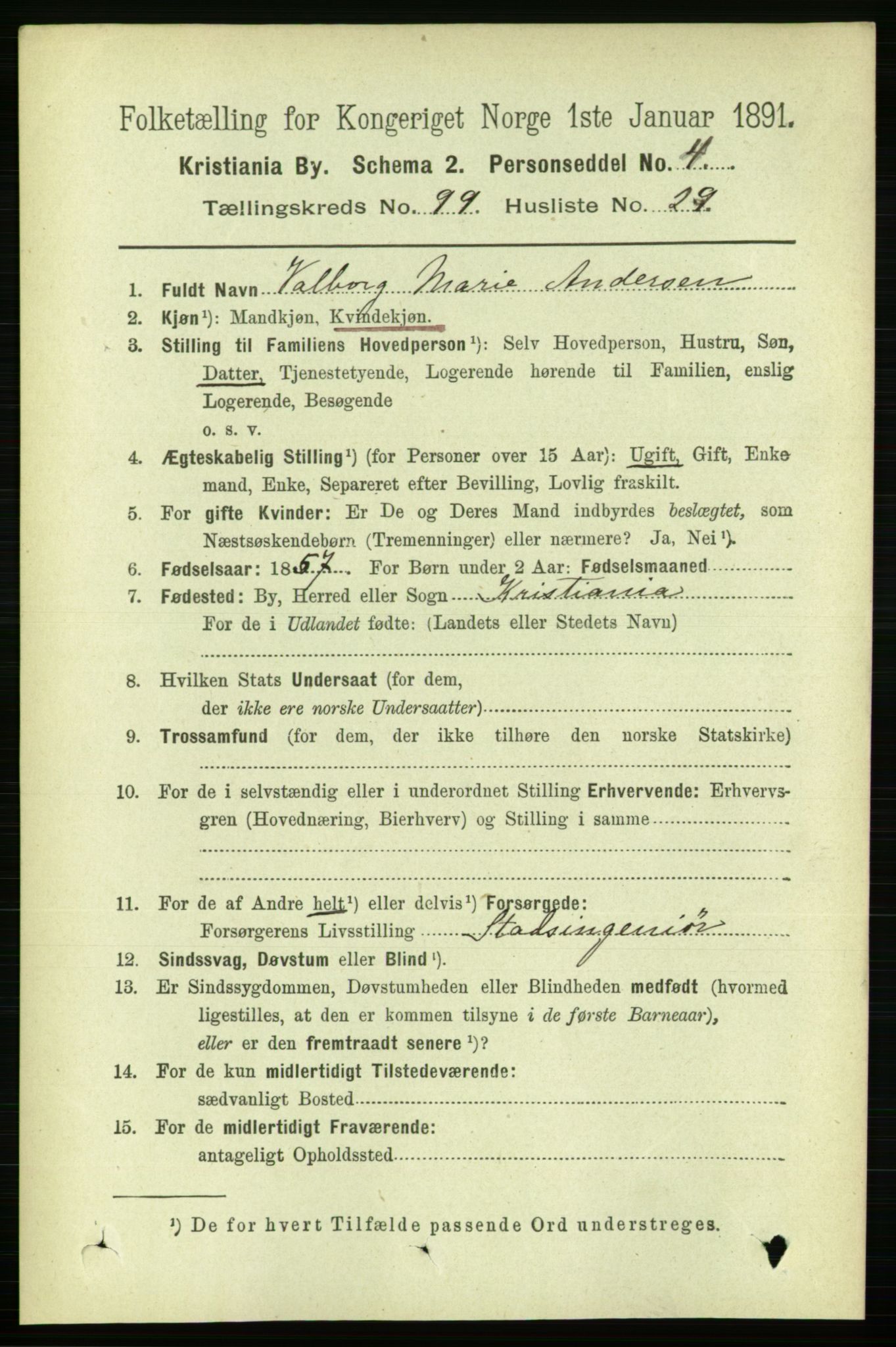 RA, 1891 census for 0301 Kristiania, 1891, p. 49077