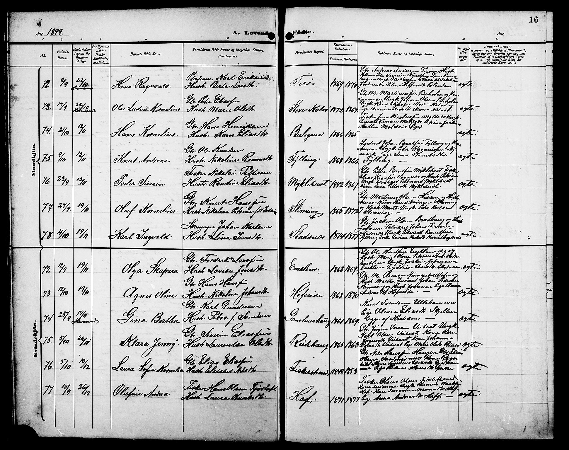 Ministerialprotokoller, klokkerbøker og fødselsregistre - Møre og Romsdal, AV/SAT-A-1454/528/L0432: Parish register (copy) no. 528C13, 1898-1918, p. 16