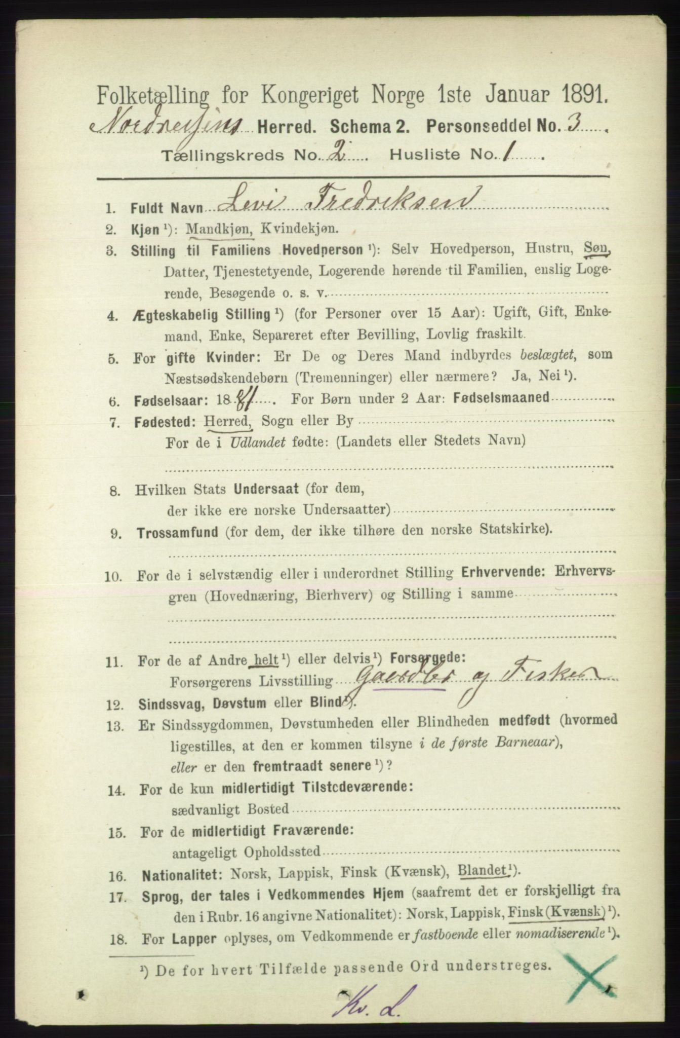 RA, 1891 census for 1942 Nordreisa, 1891, p. 777