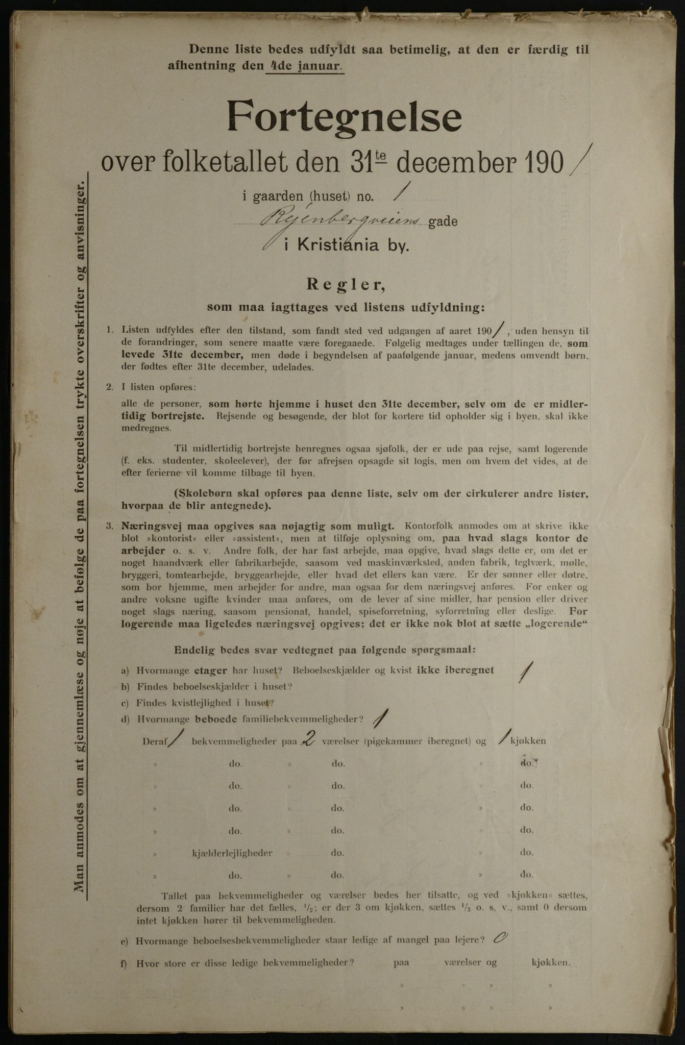 OBA, Municipal Census 1901 for Kristiania, 1901, p. 13120
