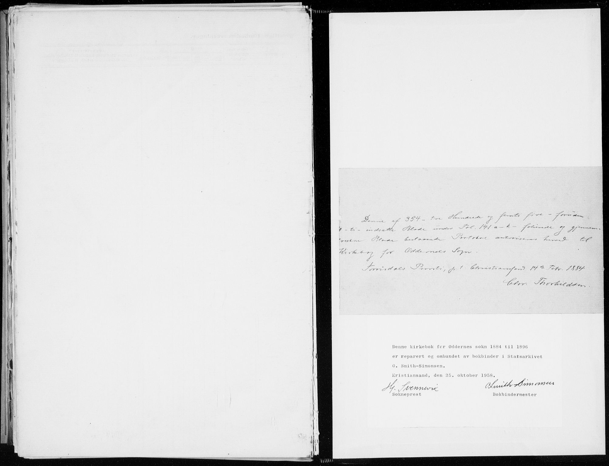 Oddernes sokneprestkontor, AV/SAK-1111-0033/F/Fa/Faa/L0009: Parish register (official) no. A 9, 1884-1896