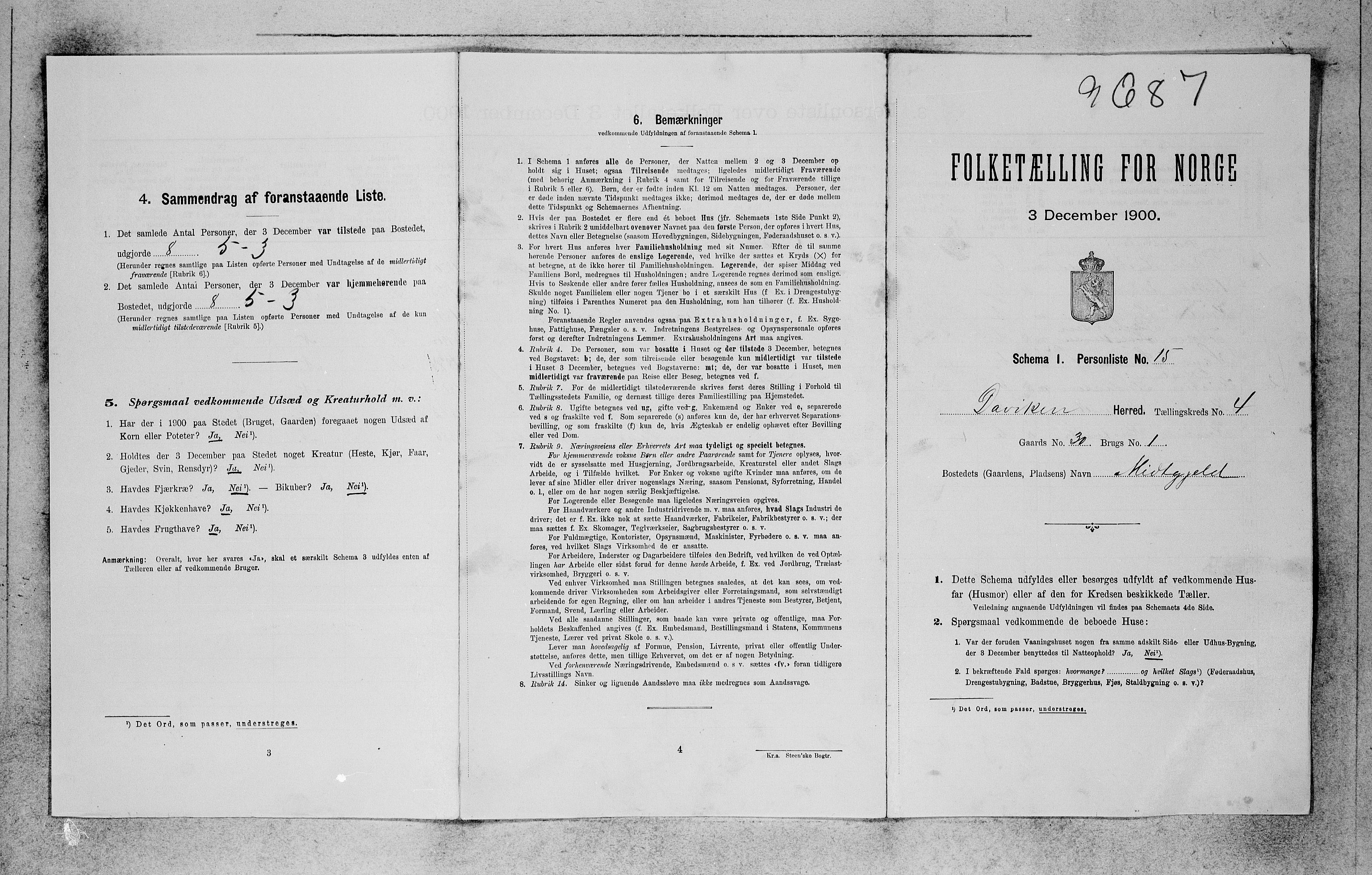 SAB, 1900 census for Davik, 1900, p. 345