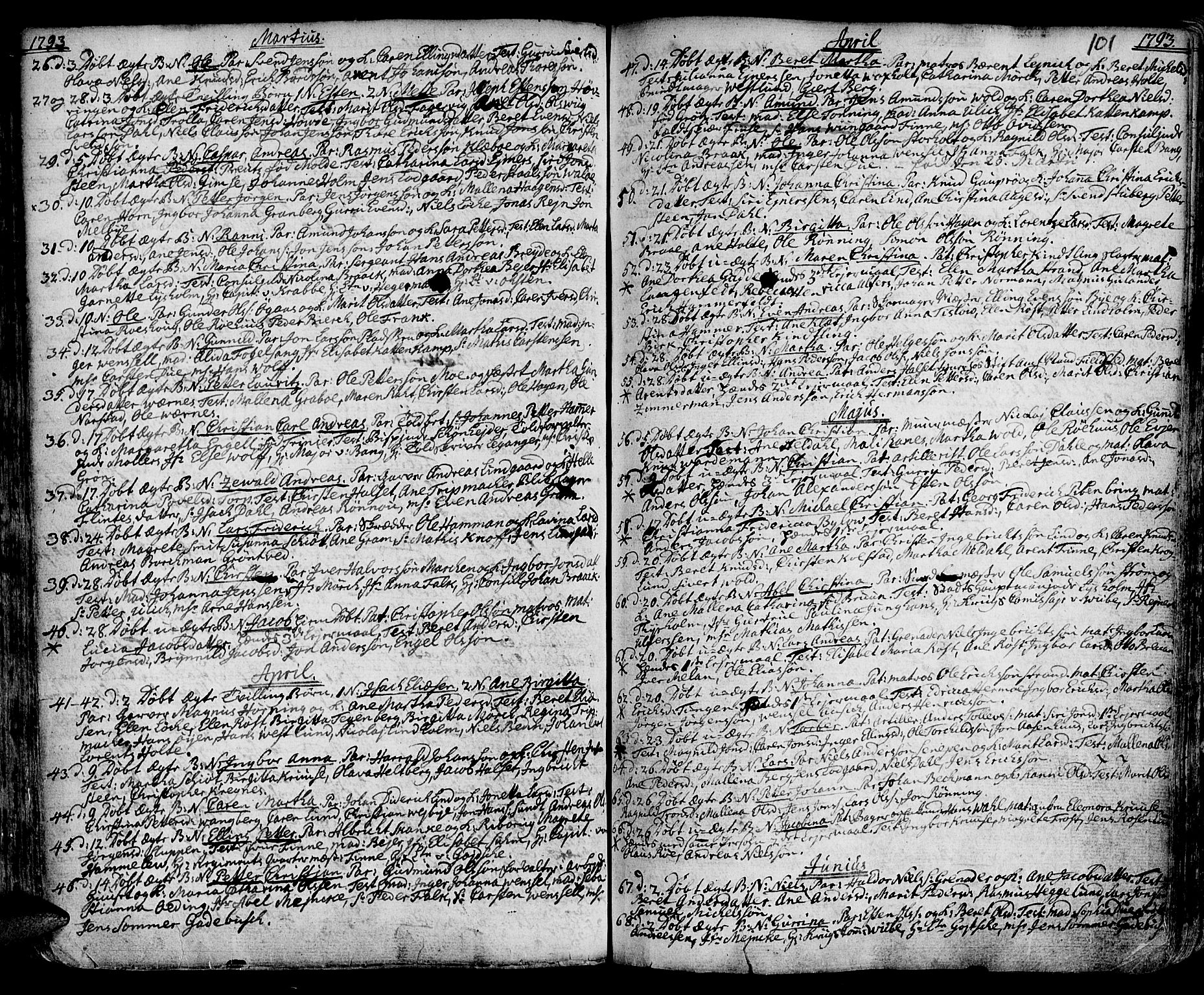 Ministerialprotokoller, klokkerbøker og fødselsregistre - Sør-Trøndelag, SAT/A-1456/601/L0039: Parish register (official) no. 601A07, 1770-1819, p. 101