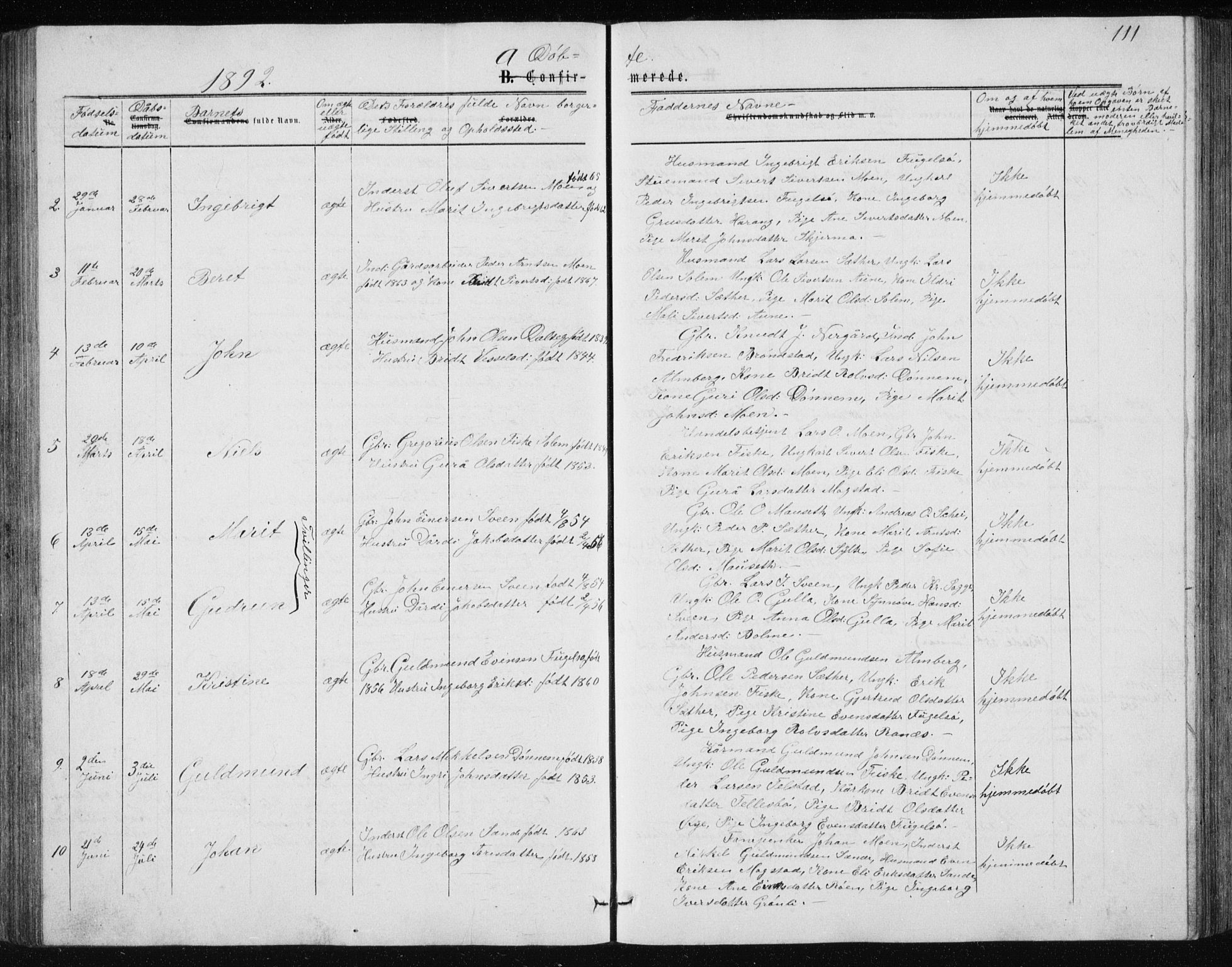 Ministerialprotokoller, klokkerbøker og fødselsregistre - Møre og Romsdal, AV/SAT-A-1454/597/L1064: Parish register (copy) no. 597C01, 1866-1898, p. 111