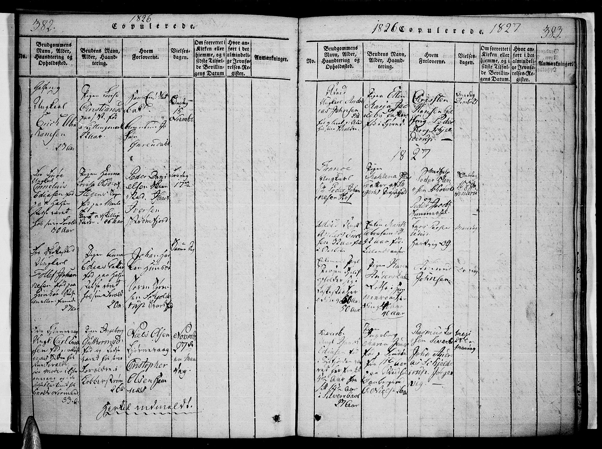 Ministerialprotokoller, klokkerbøker og fødselsregistre - Nordland, AV/SAT-A-1459/859/L0842: Parish register (official) no. 859A02, 1821-1839, p. 382-383