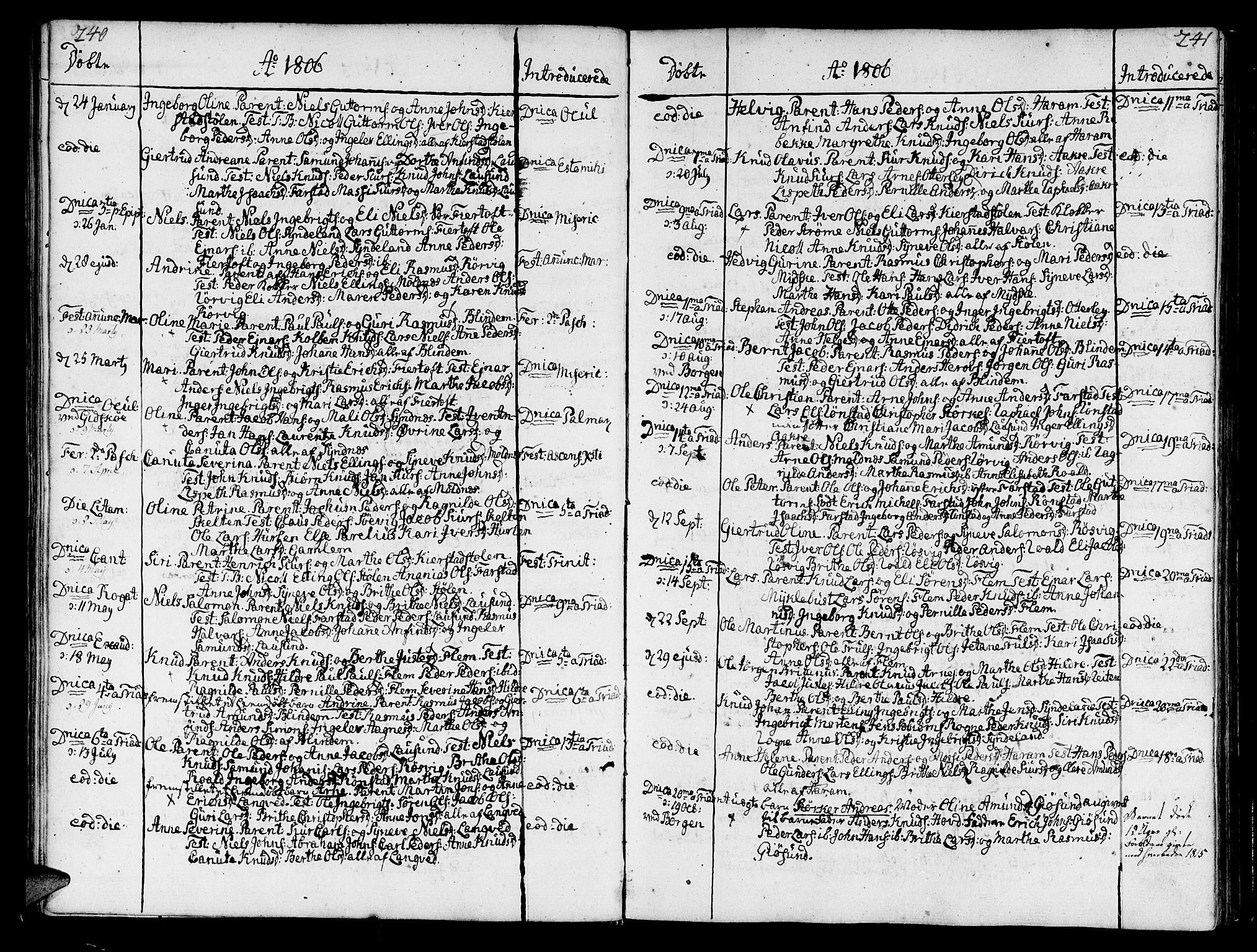 Ministerialprotokoller, klokkerbøker og fødselsregistre - Møre og Romsdal, AV/SAT-A-1454/536/L0494: Parish register (official) no. 536A03, 1803-1836, p. 240-241