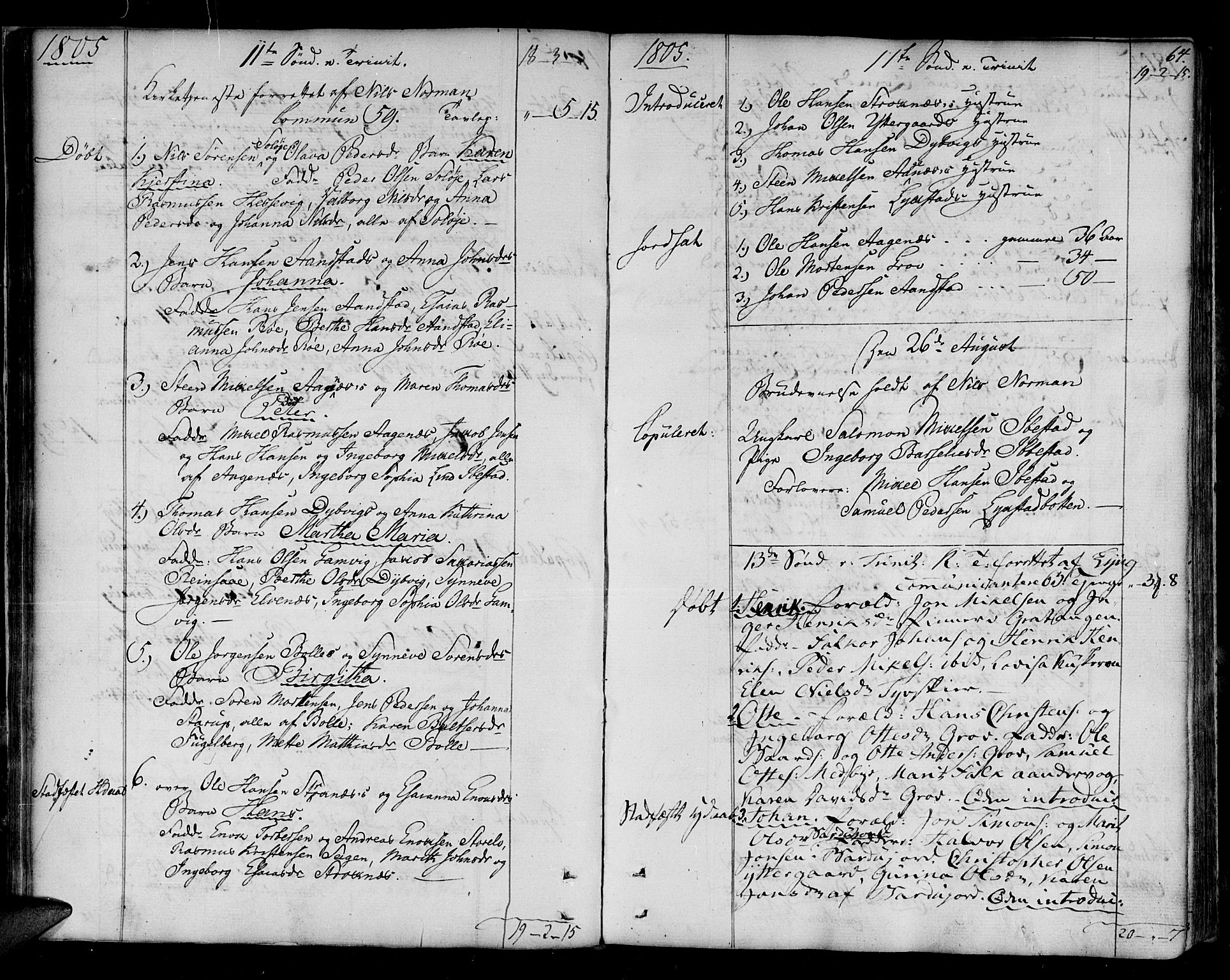 Ibestad sokneprestembete, SATØ/S-0077/H/Ha/Haa/L0004kirke: Parish register (official) no. 4, 1801-1824, p. 64