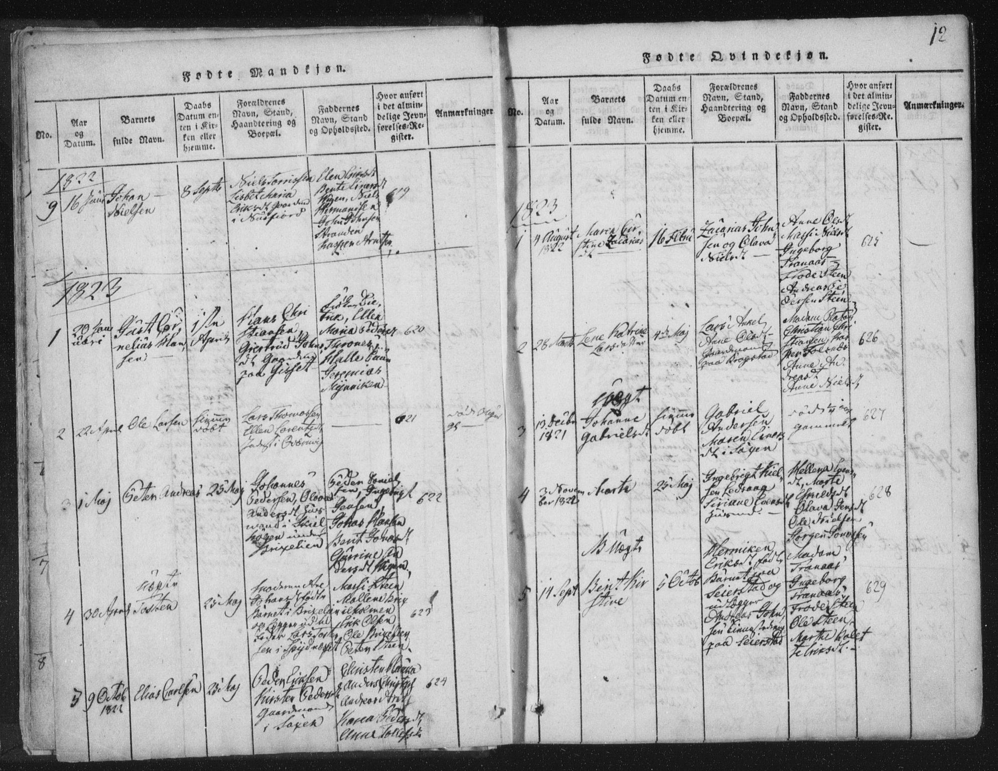 Ministerialprotokoller, klokkerbøker og fødselsregistre - Nord-Trøndelag, SAT/A-1458/773/L0609: Parish register (official) no. 773A03 /1, 1815-1830, p. 12