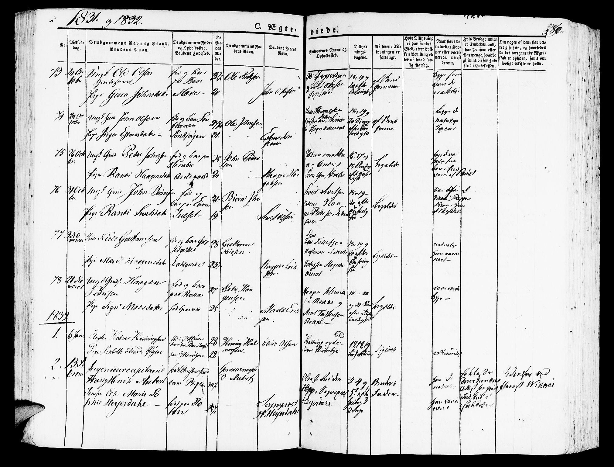 Ministerialprotokoller, klokkerbøker og fødselsregistre - Nord-Trøndelag, SAT/A-1458/709/L0070: Parish register (official) no. 709A10, 1820-1832, p. 380