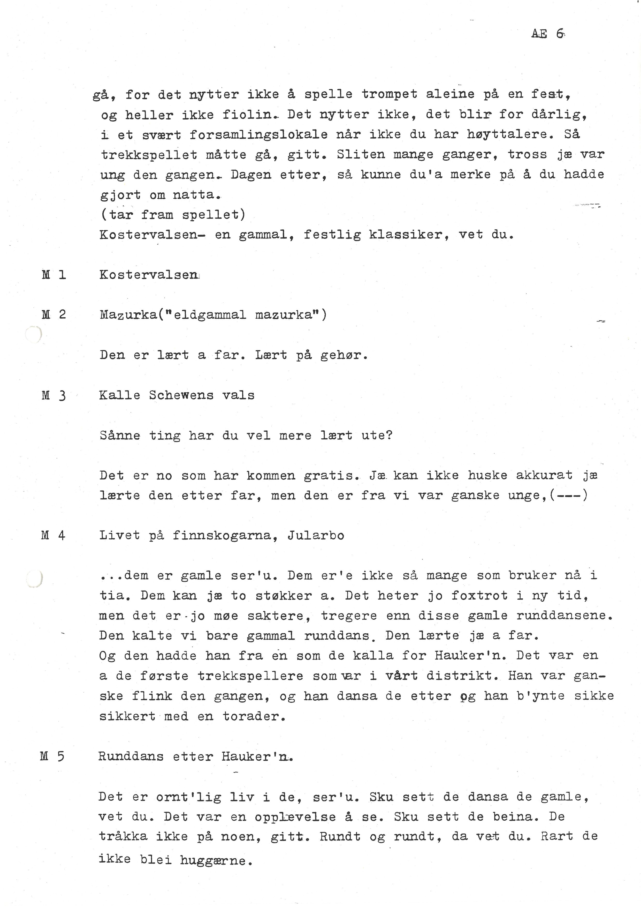 Sa 16 - Folkemusikk fra Vestfold, Gjerdesamlingen, VEMU/A-1868/I/L0001: Informantregister med intervjunedtegnelser, 1979-1986