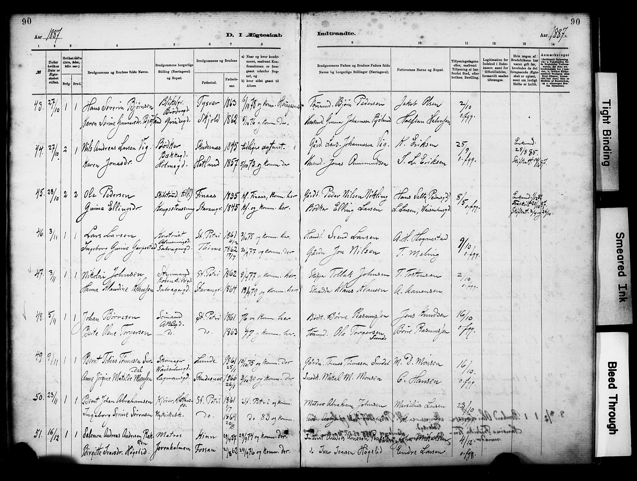 St. Petri sokneprestkontor, SAST/A-101813/001/30/30BA/L0018: Parish register (official) no. A 19, 1879-1900, p. 90