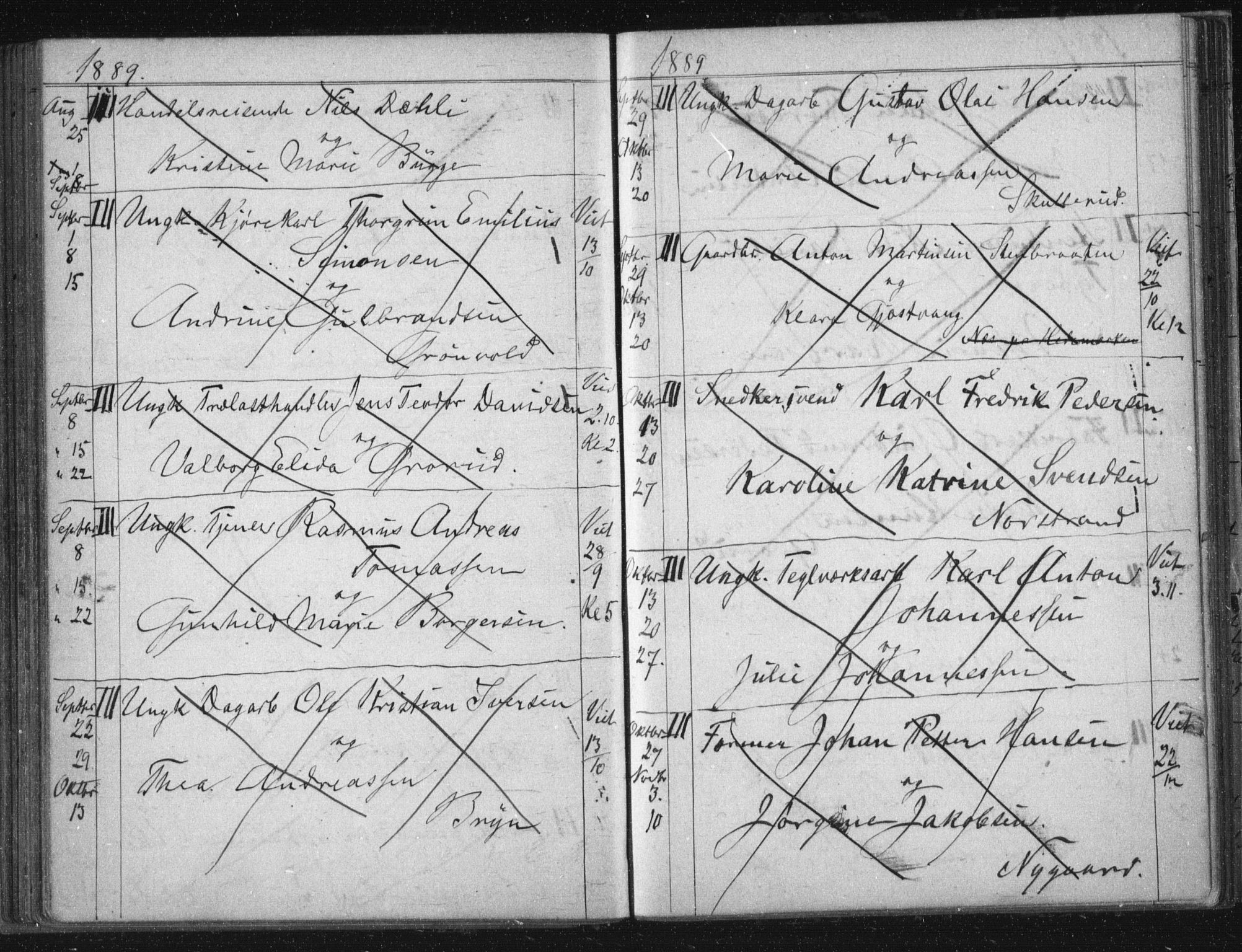 Østre Aker prestekontor Kirkebøker, AV/SAO-A-10840/H/Ha/L0005: Banns register no. I 5, 1879-1899