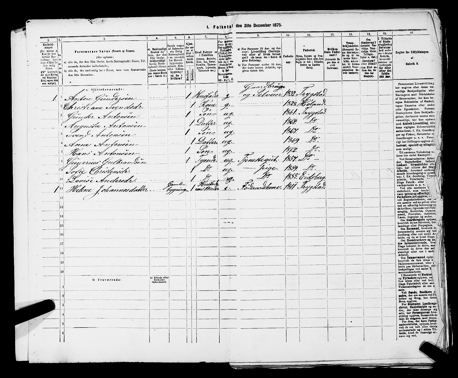 RA, 1875 census for 0122P Trøgstad, 1875, p. 46