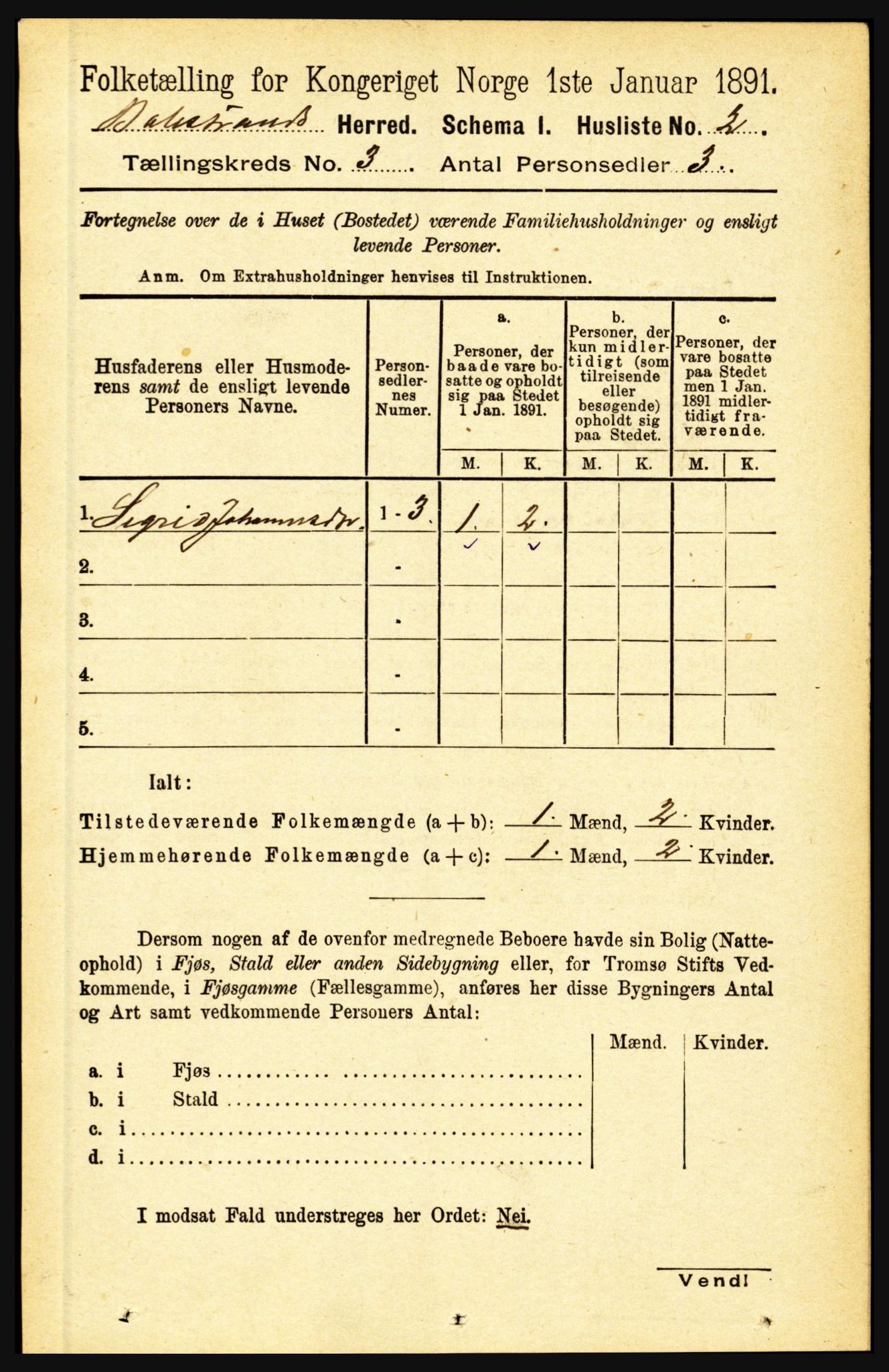 RA, 1891 census for 1418 Balestrand, 1891, p. 559