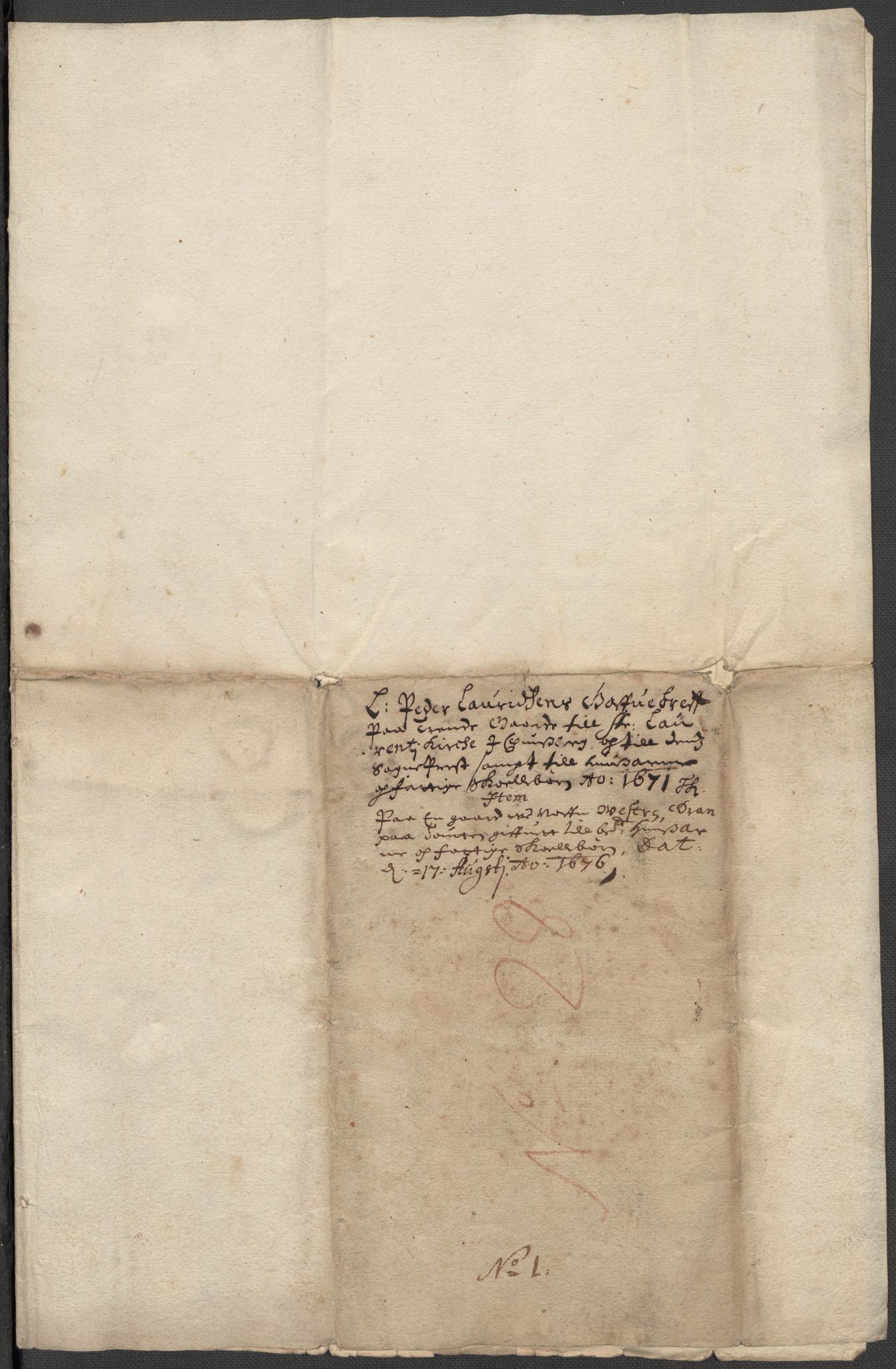 Riksarkivets diplomsamling, AV/RA-EA-5965/F15/L0024: Prestearkiv - Vestfold, 1619-1681, p. 217