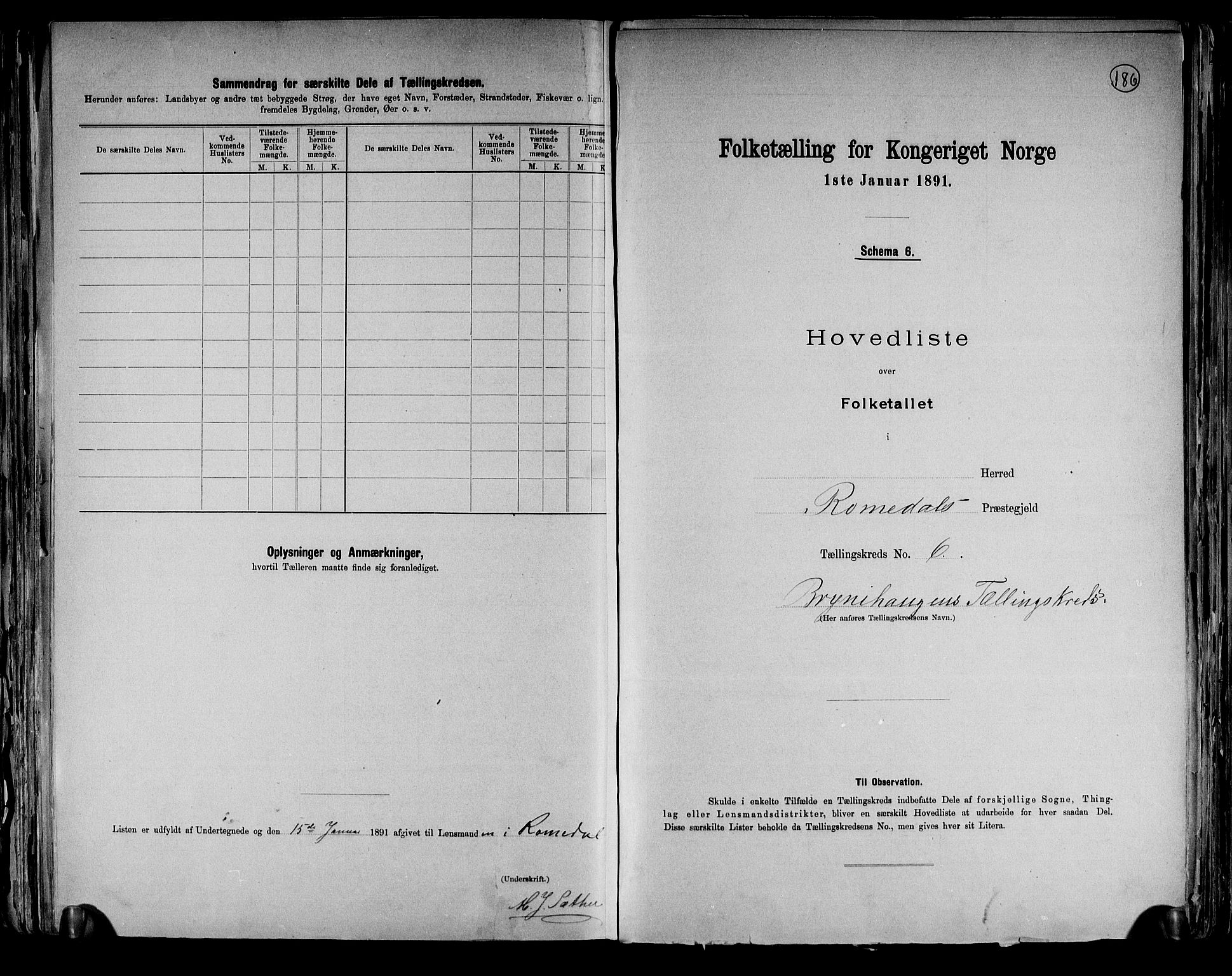 RA, 1891 census for 0416 Romedal, 1891, p. 15