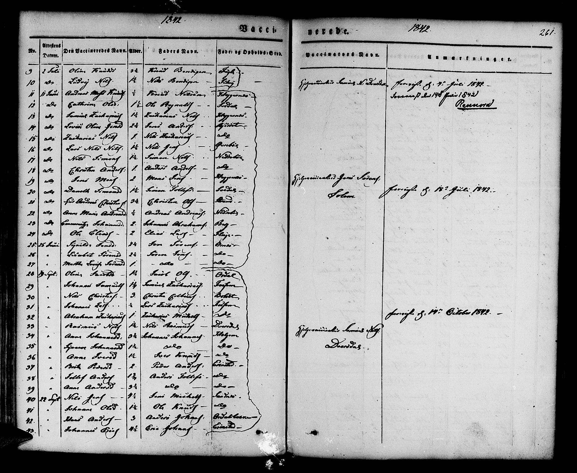 Jølster sokneprestembete, SAB/A-80701/H/Haa/Haaa/L0009: Parish register (official) no. A 9, 1833-1848, p. 261